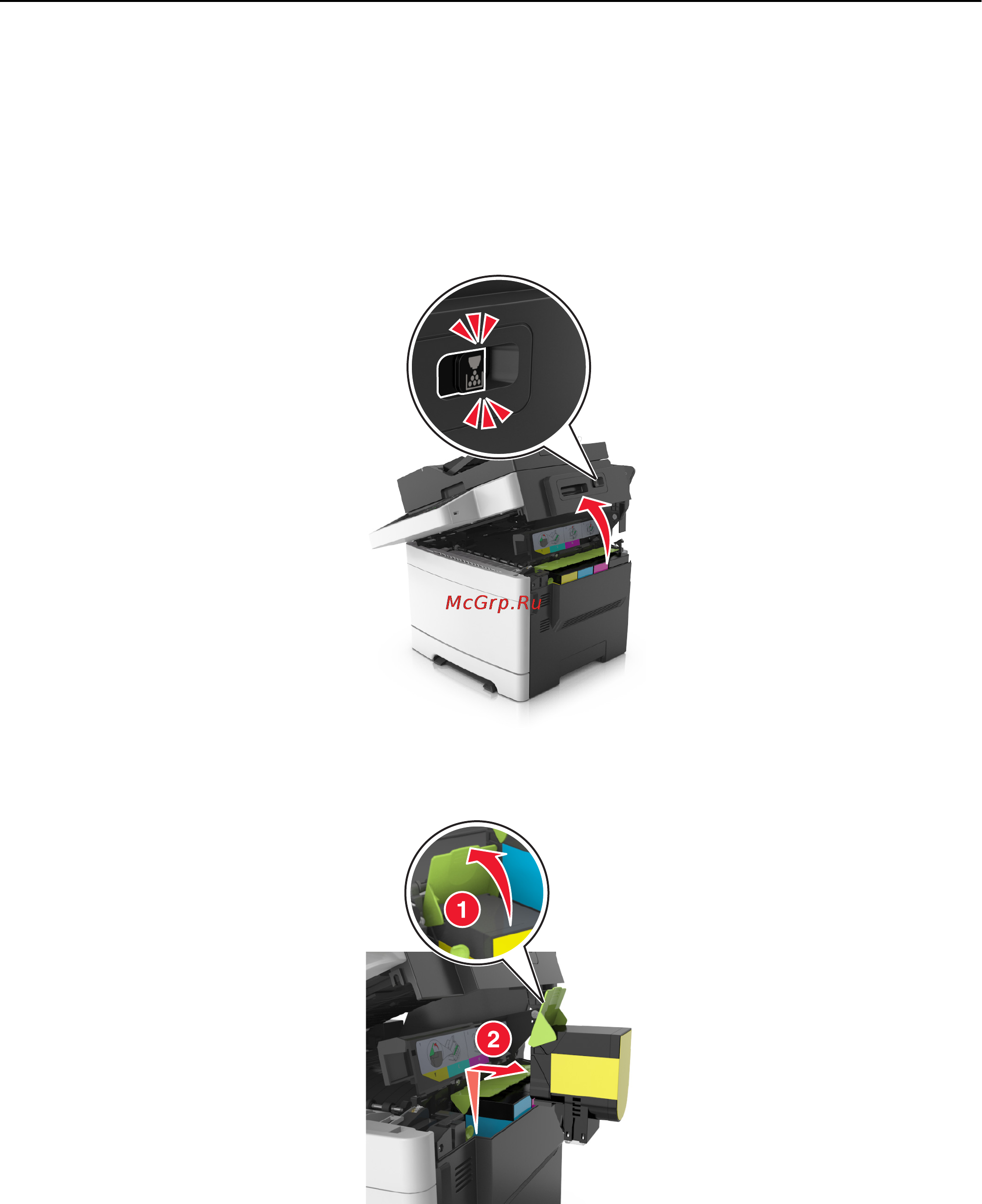 Lexmark CX510 [256/387] Замена картриджей с тонером