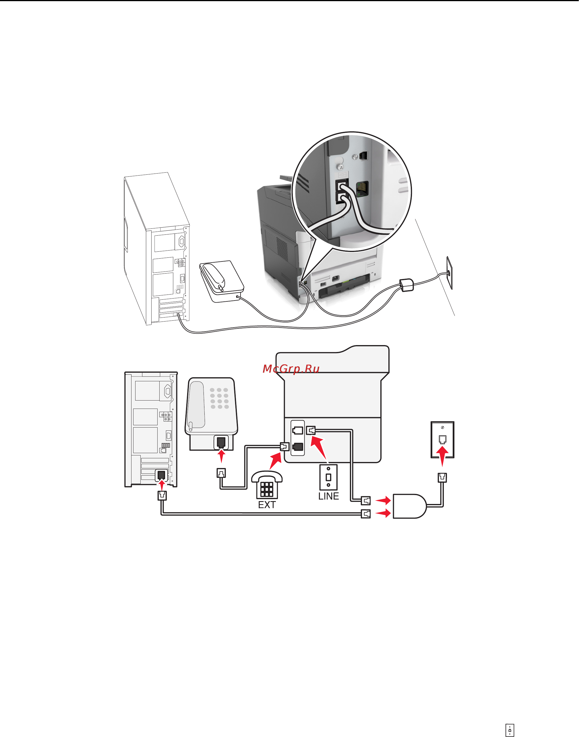 Lexmark MX310 [86/291] Сценарий 2 линия dsl digital subscriber line