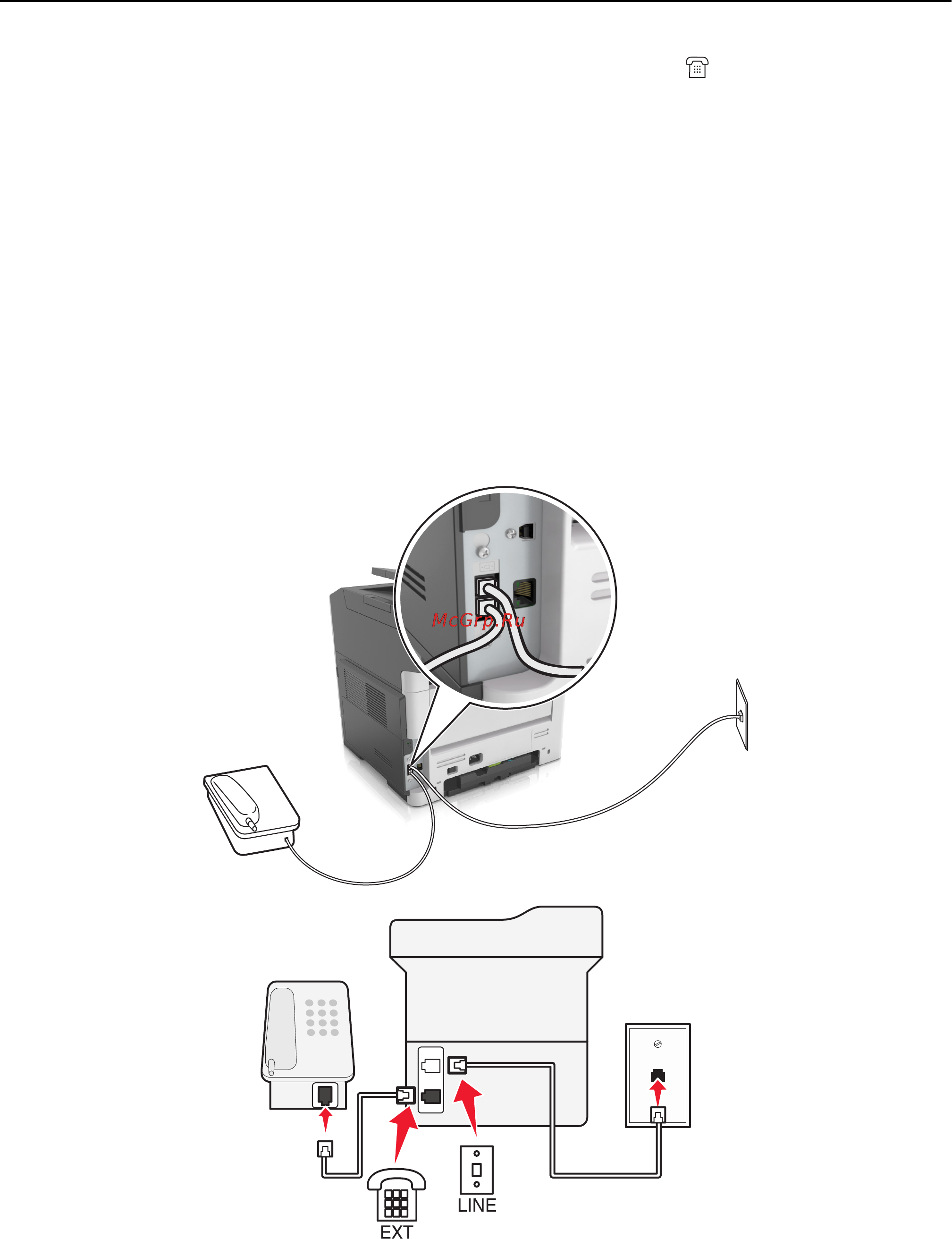 Lexmark MX310 [89/291] Настройка 2 принтер подключен к стенной розетке кабельный модем установлен в доме в другом месте