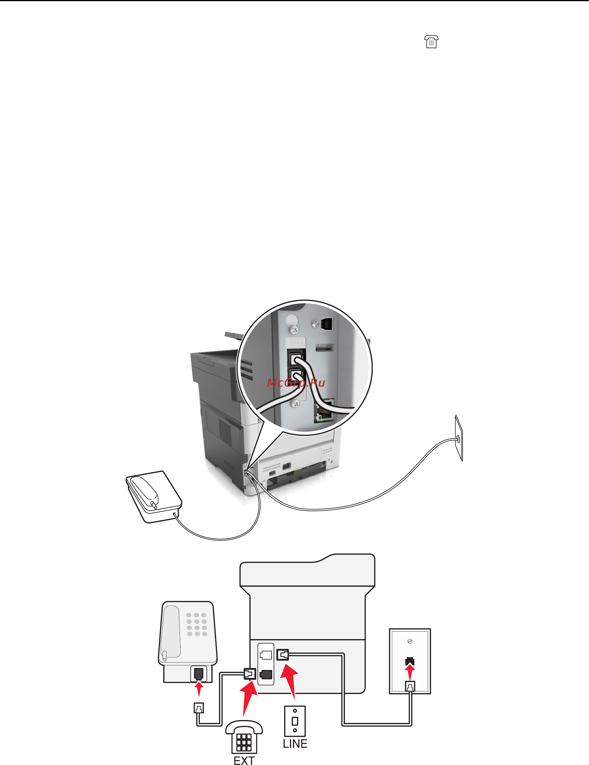 Lexmark MX511dhe [126/363] Настройка 2 принтер подключен к стенной розетке кабельный модем установлен в доме в другом месте