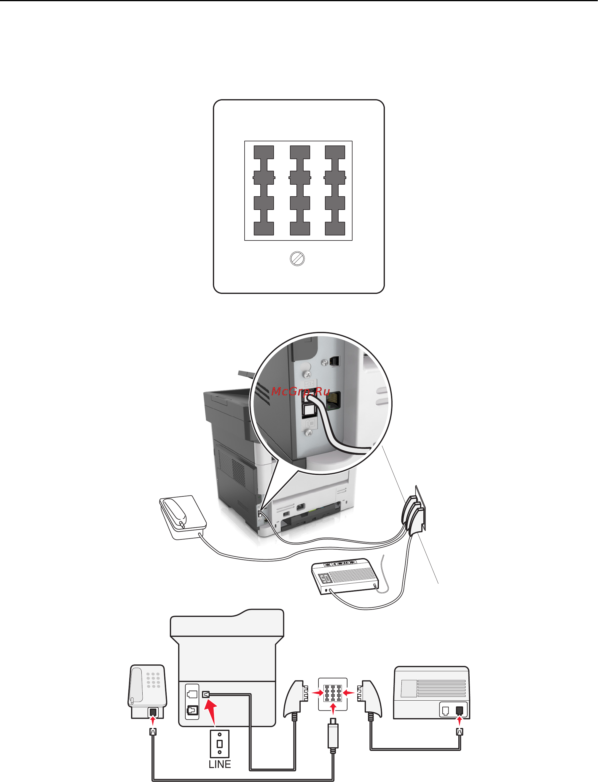 Lexmark MX511dhe [129/363] Подсоединение принтера к стенной розетке в германии