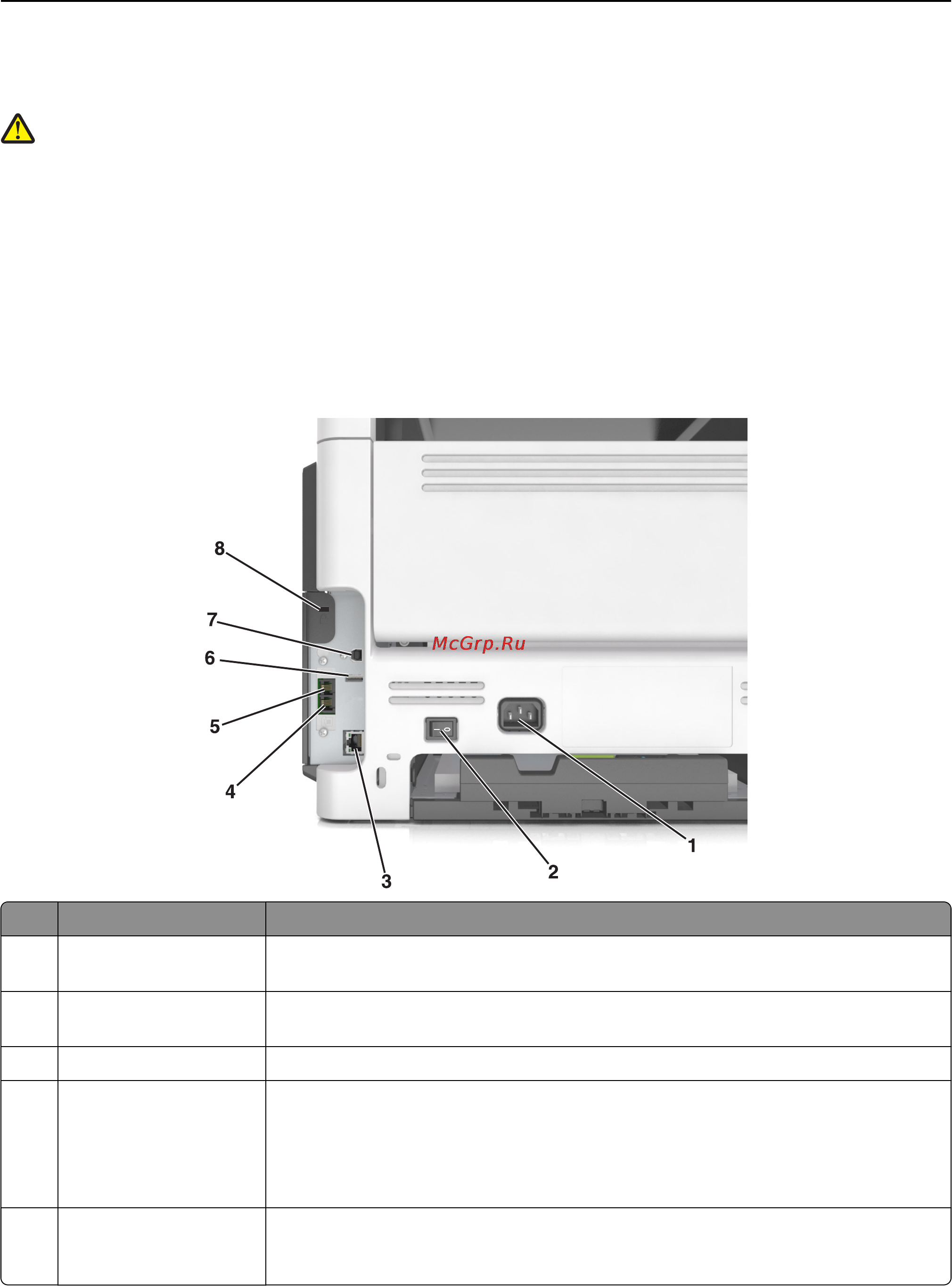 Lexmark MX511dhe [48/363] Подключение кабелей