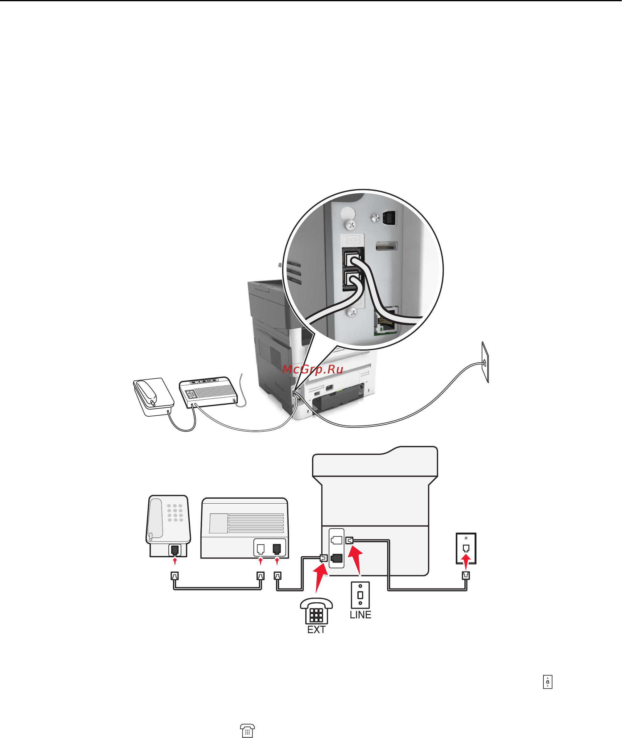 Lexmark MX610 [123/380] Настройка 2 принтер подключен к той же телефонной линии что и автоответчик