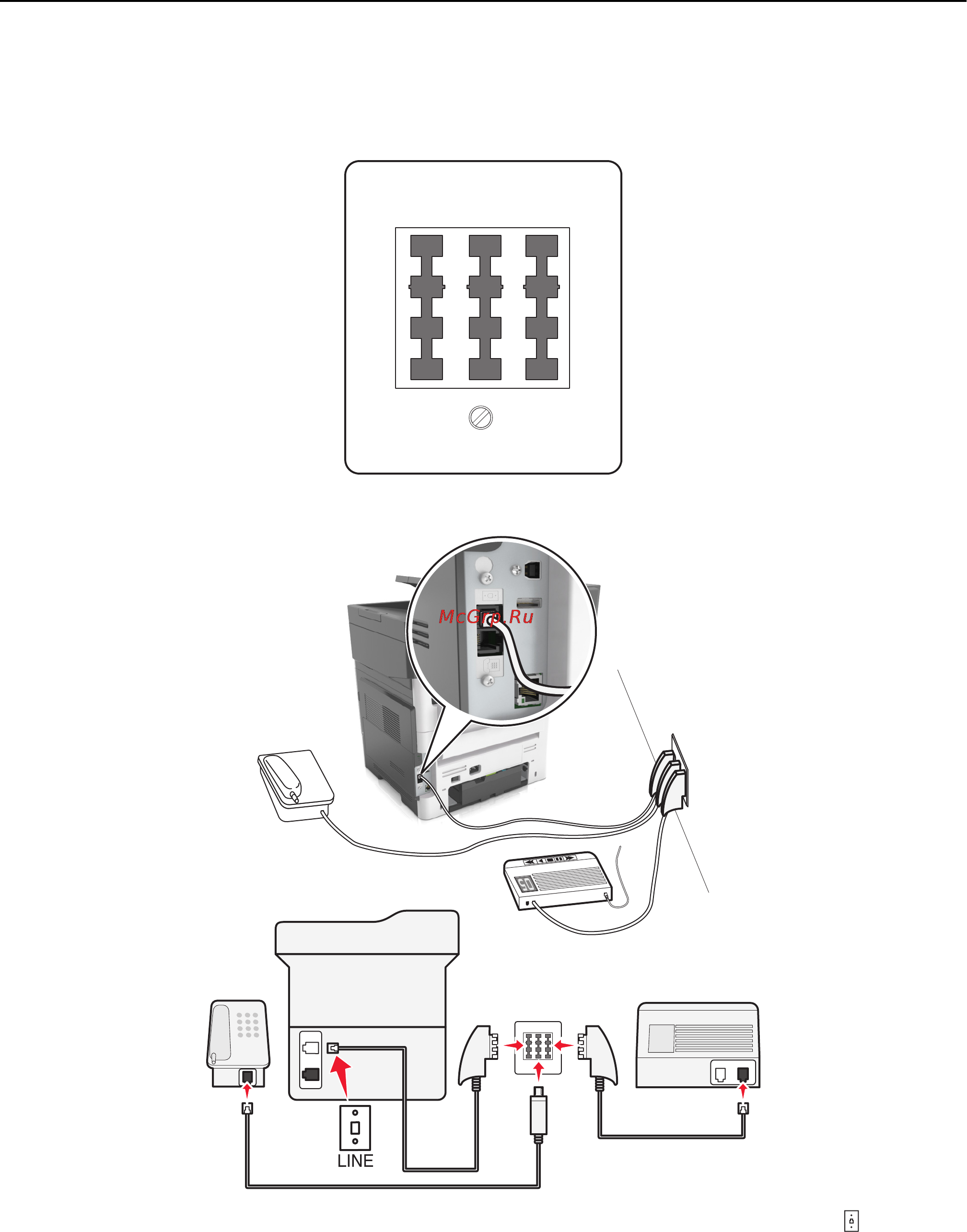 Lexmark MX610 [132/380] Подсоединение принтера к стенной розетке в германии