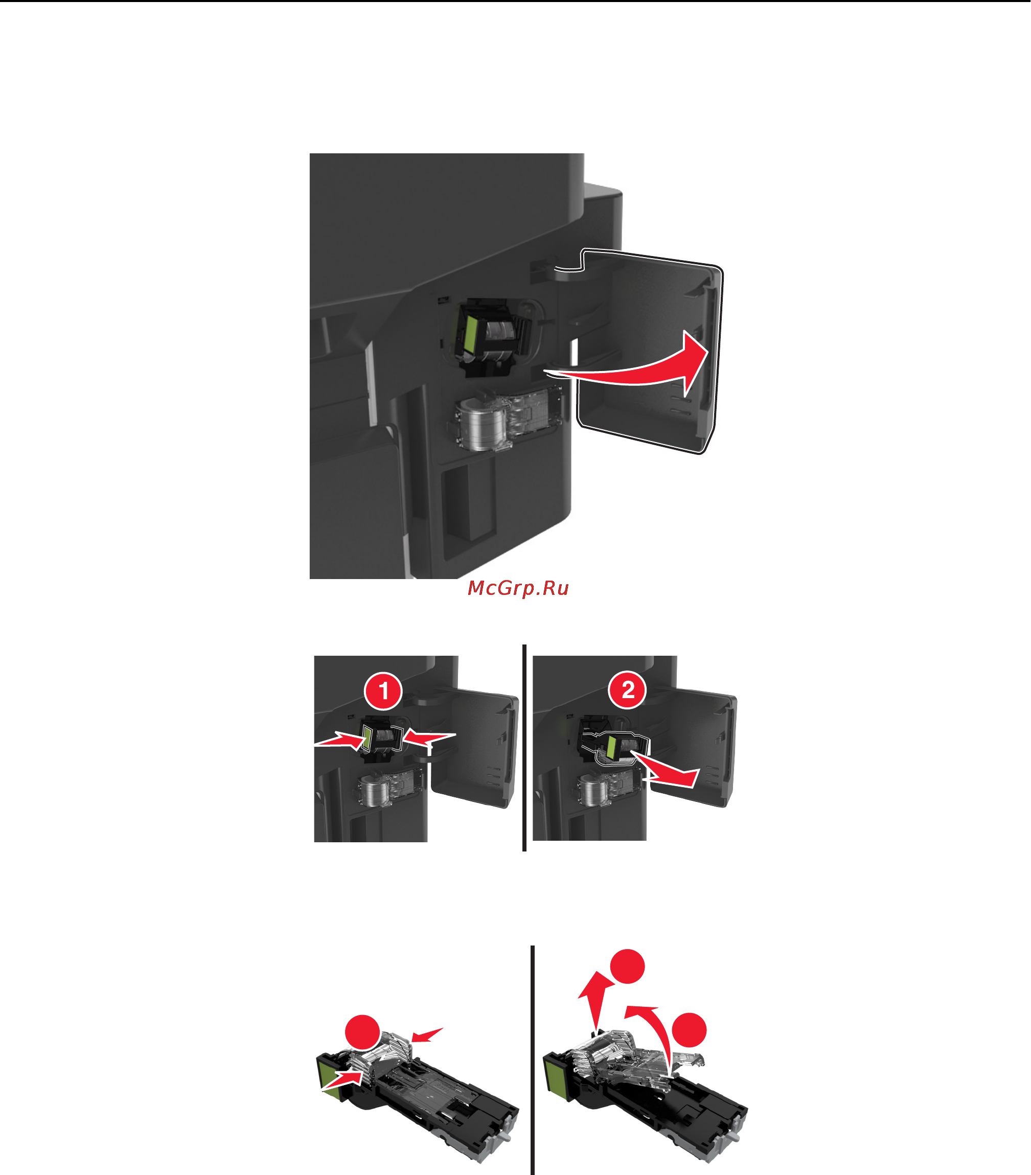 Lexmark MX610 [254/380] Замена картриджа со скрепками