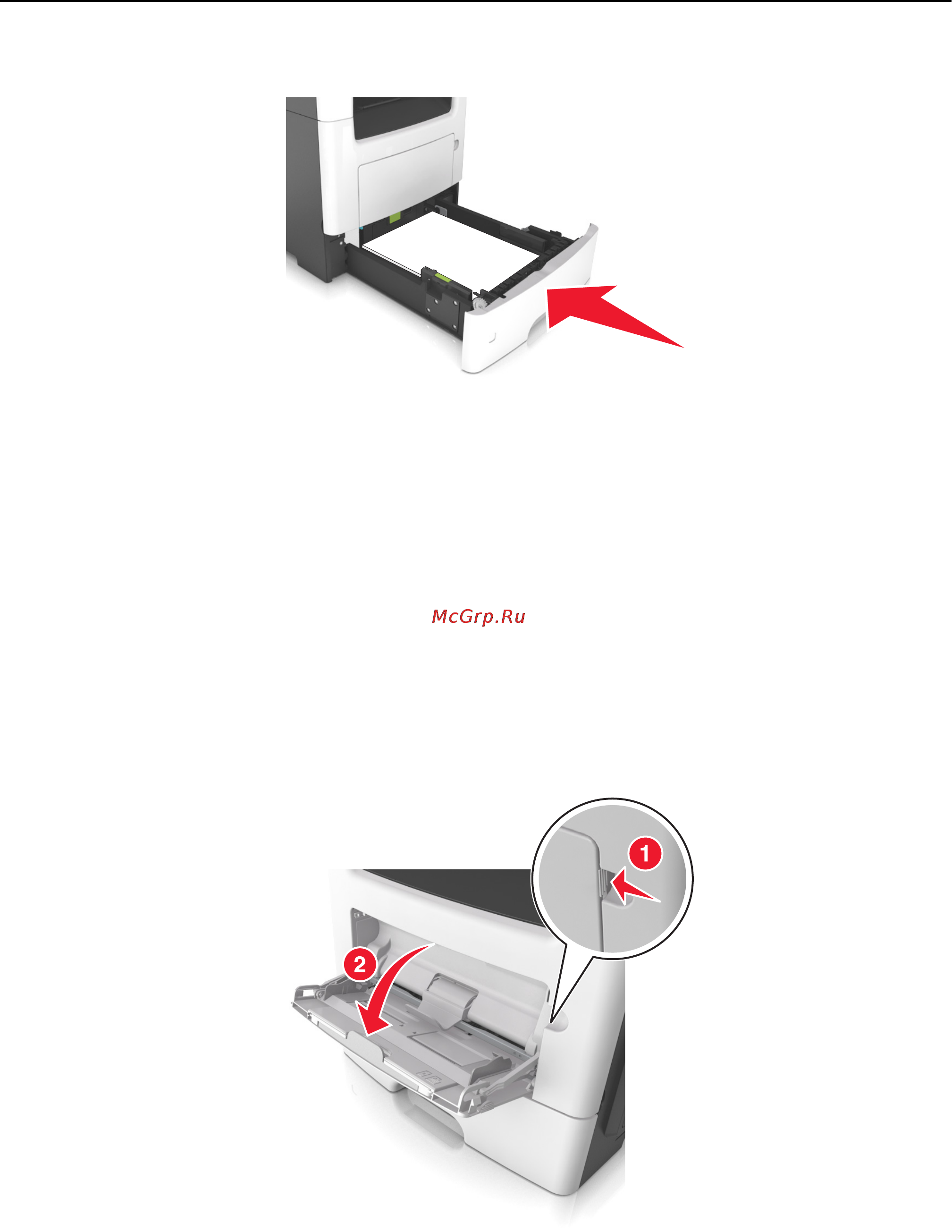 Lexmark MX610 [69/380] Загрузка многоцелевого устройства подачи
