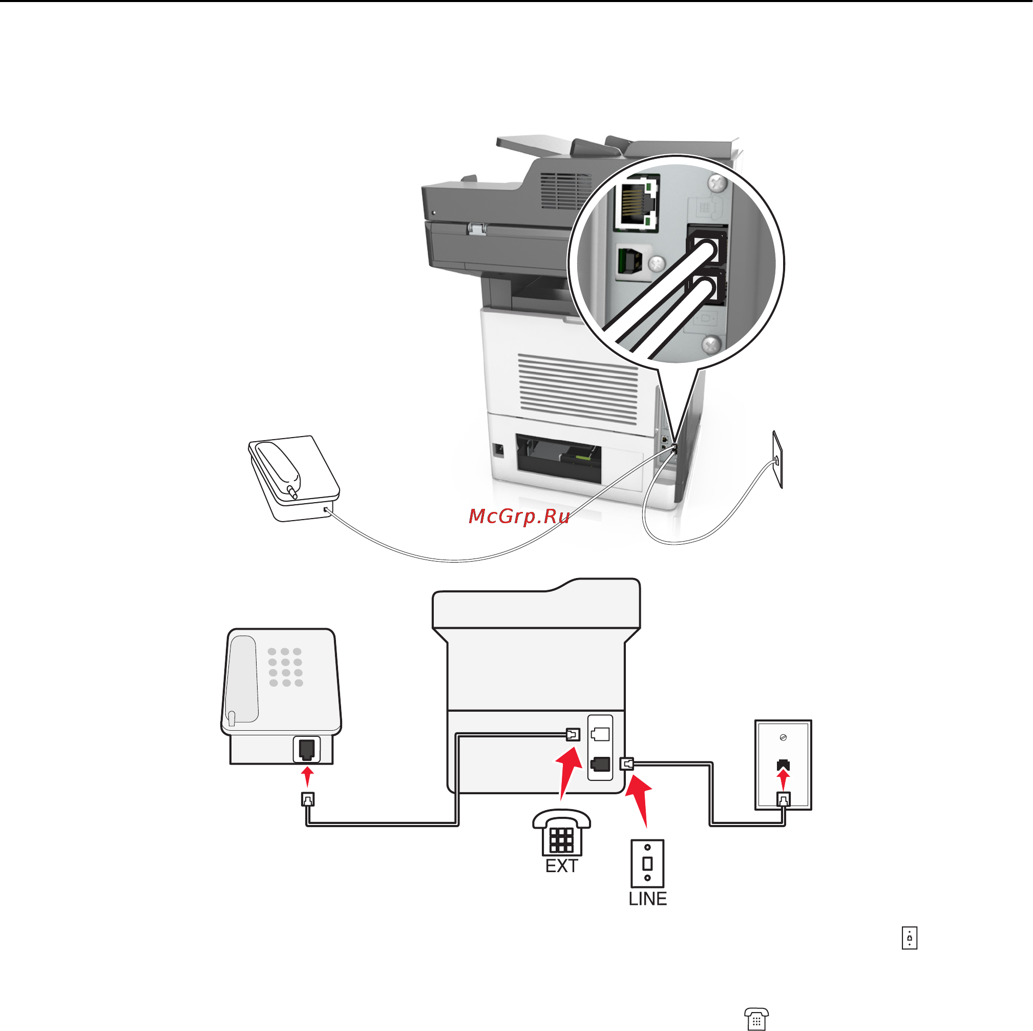 Lexmark MX710 [142/399] Сценарий 5 страны или регионы с другими телефонными розетками и разъемами
