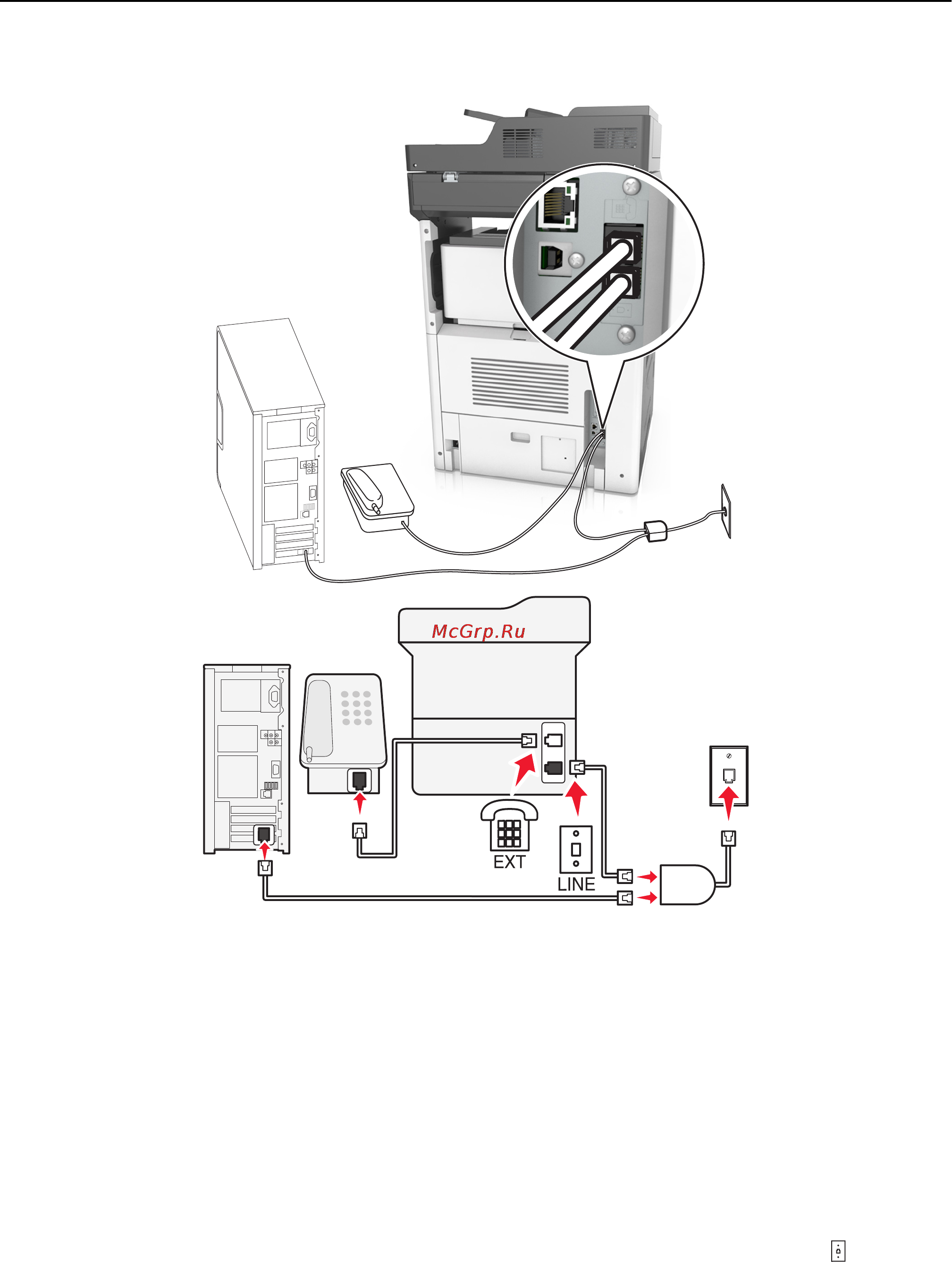 Lexmark MX810 [148/439] Сценарий 2 линия dsl digital subscriber line