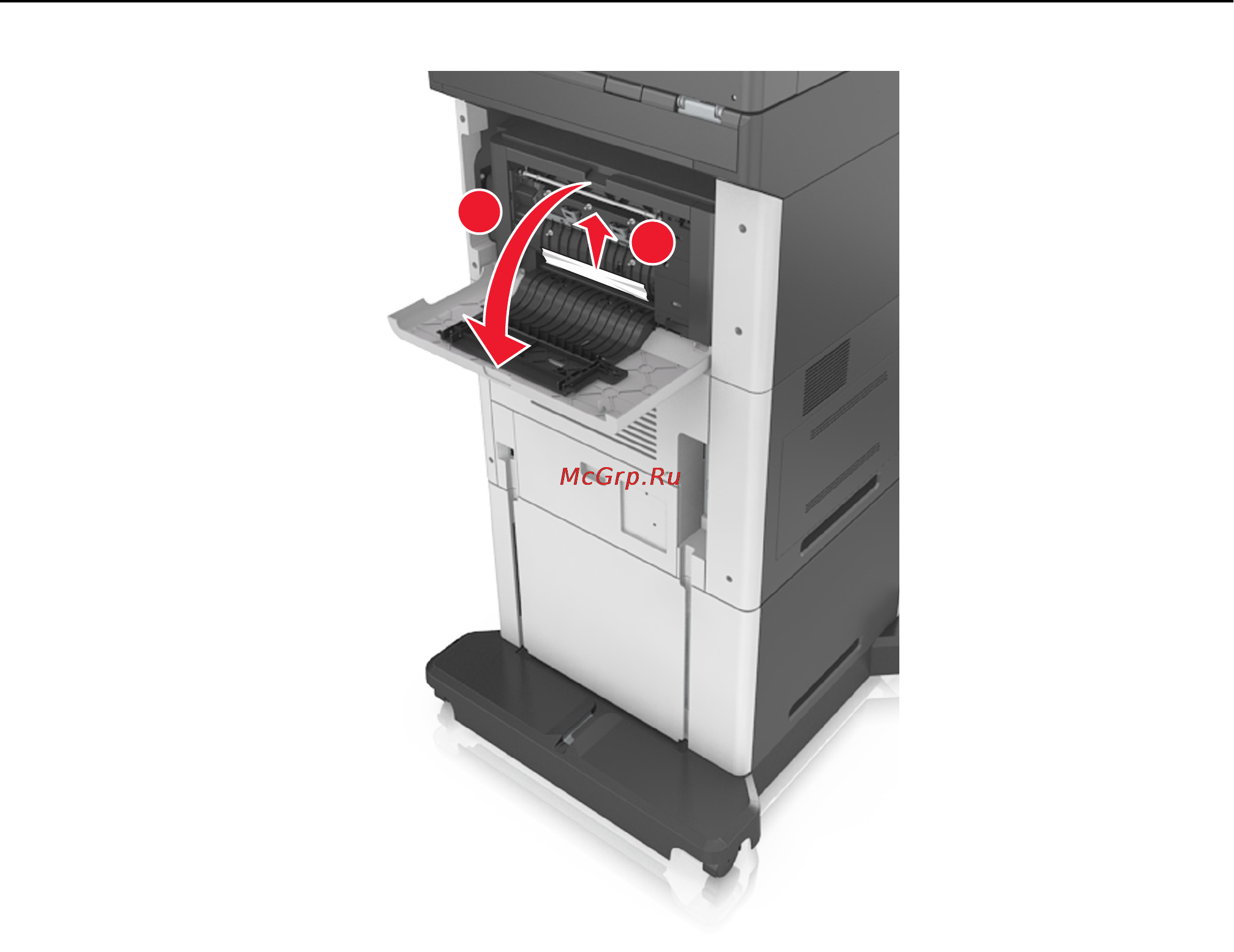 Lexmark MX810 [329/439] Замятие страницы x удалите бумагу откройте заднюю дверцу сшивателя оставьте бумагу в лотке 455 457