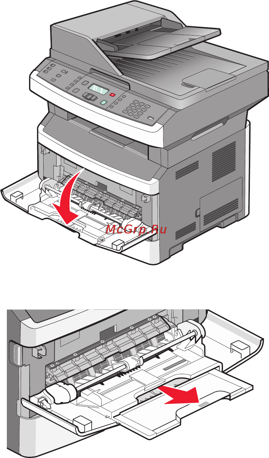 Lexmark X264dn [52/262] Работа с многоцелевым устройством подачи