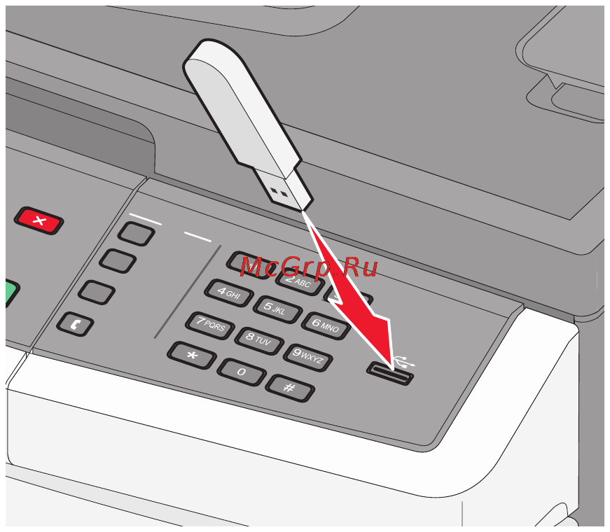 Lexmark X364dw [70/262] Печать с флэш диска