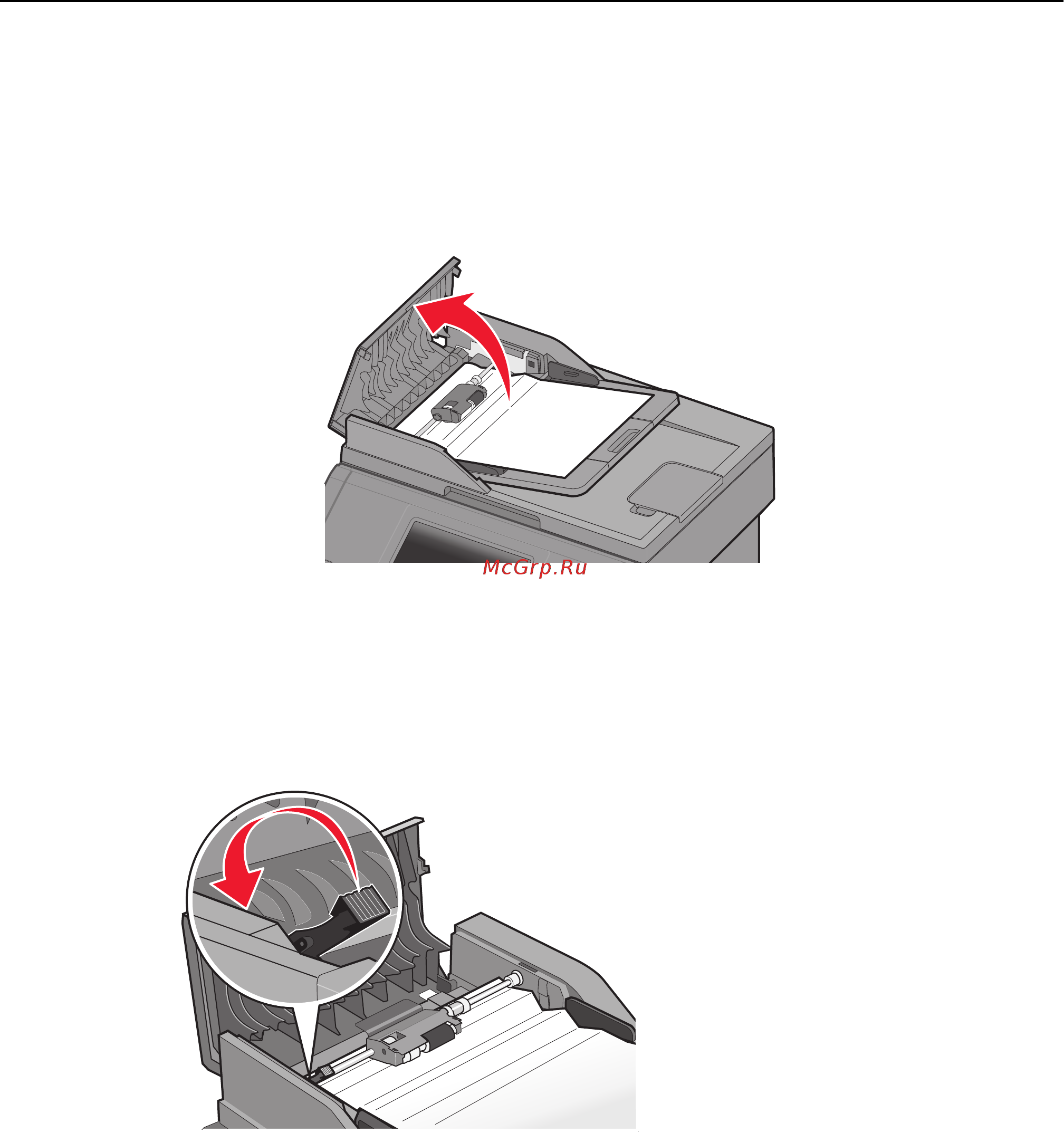 Lexmark X463de [279/354] Устранение замятий под крышкой устройства автоматической подачи
