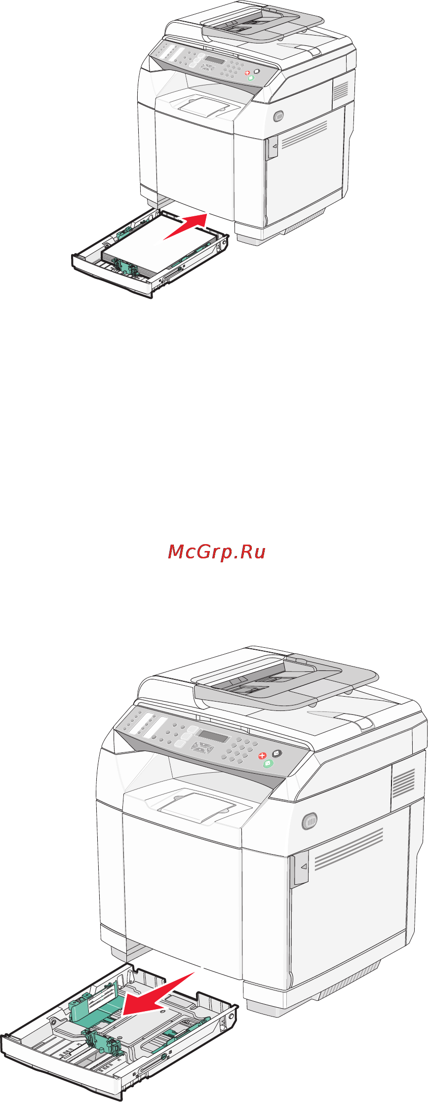 Lexmark X502n [35/163] Преобразование стандартного лотка в лоток формата legal