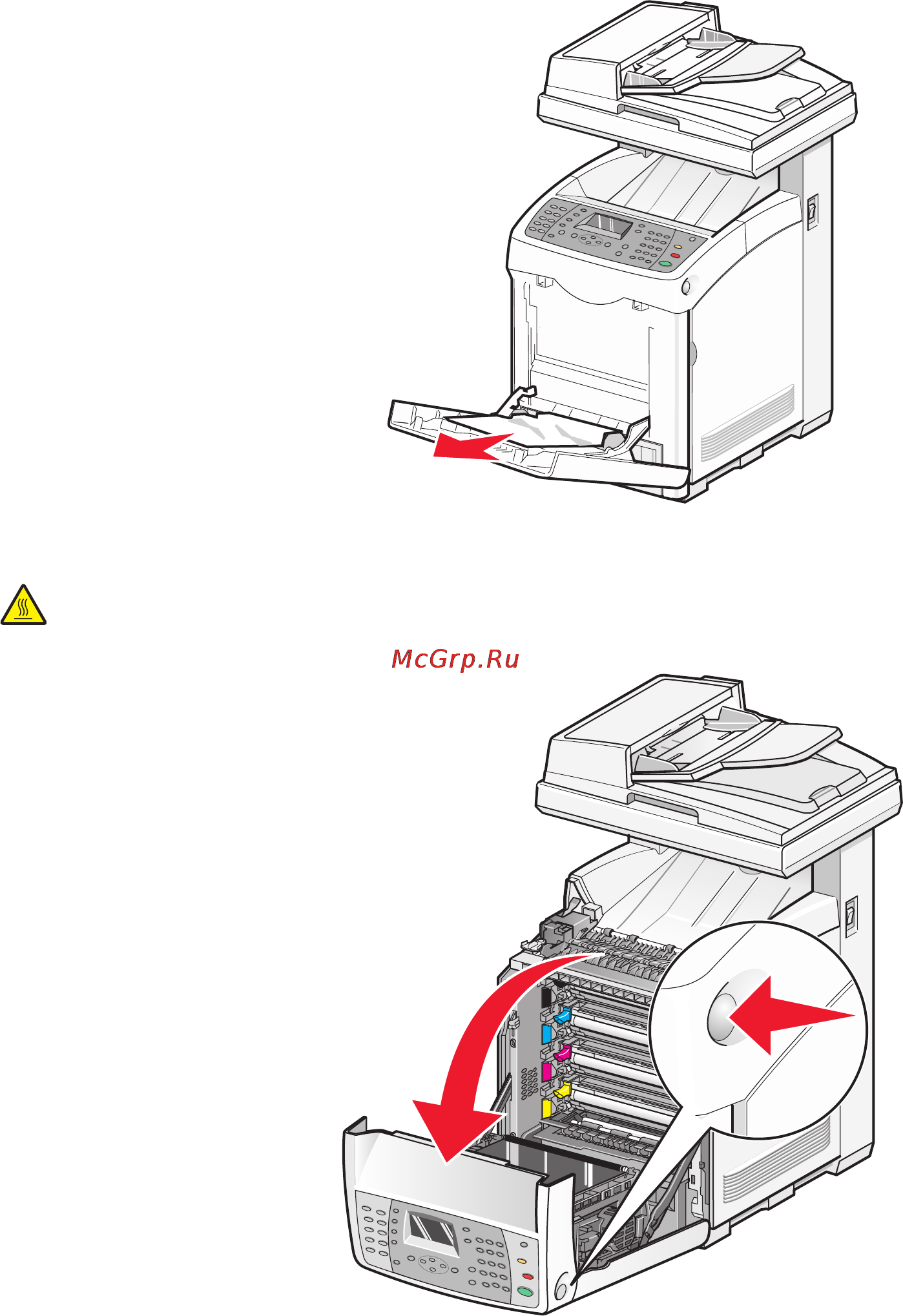 Lexmark X560n [113/229] Устранение замятий в лотке 1 многоцелевое устройство подачи