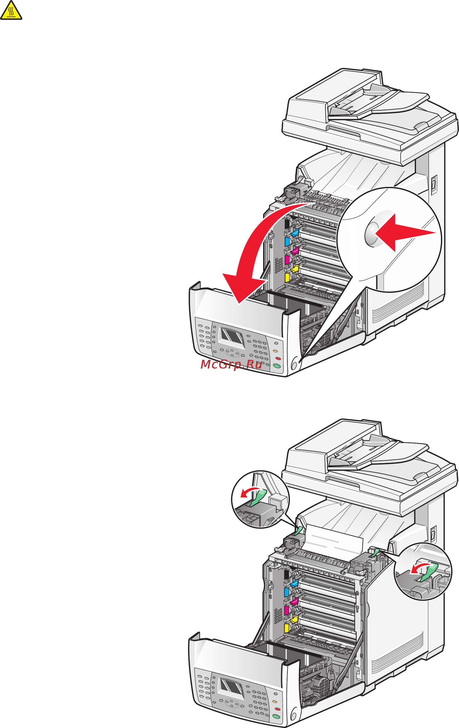 Lexmark X560n [126/229] Устранение замятий в термоблоке