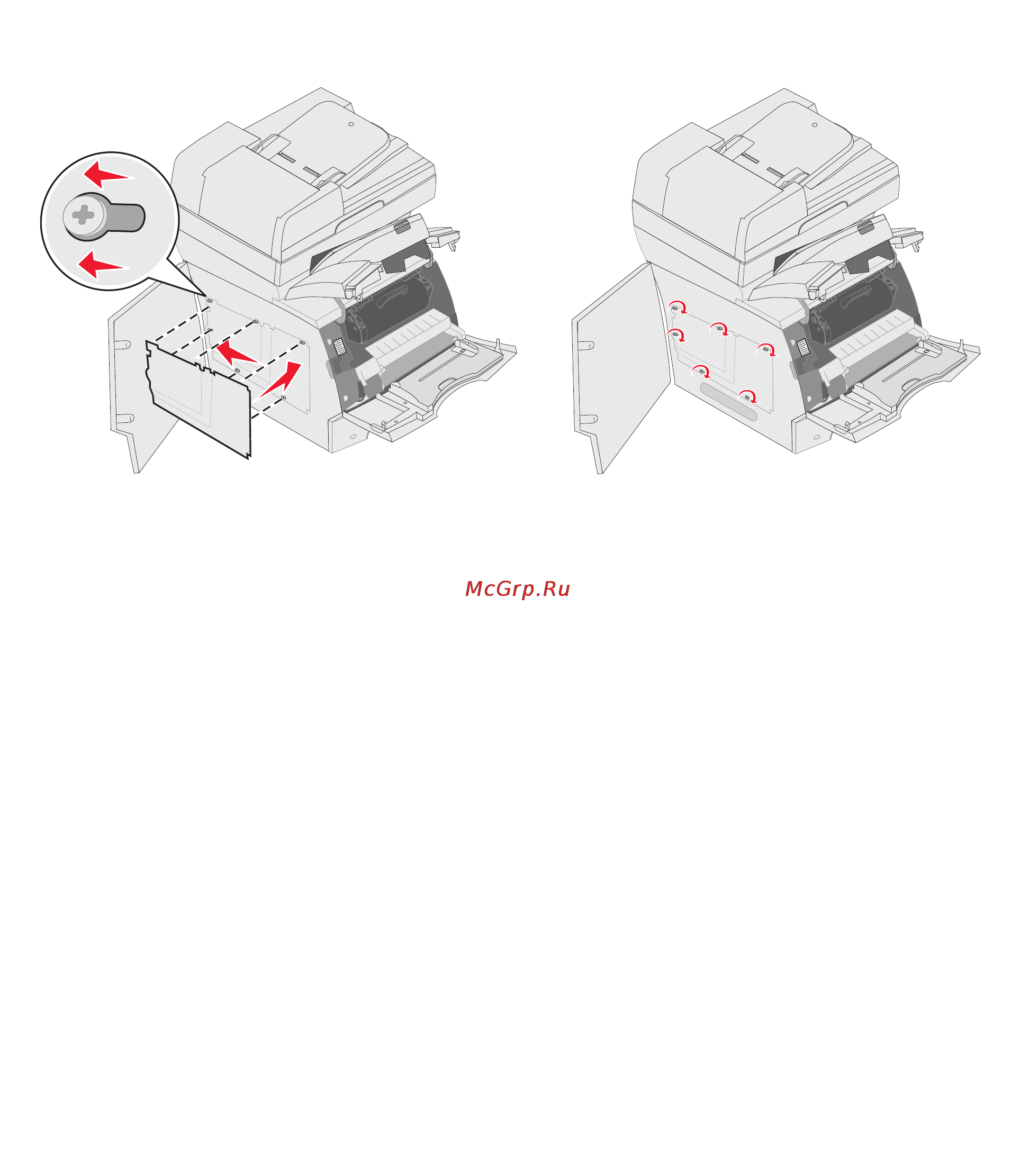 Lexmark X642e [131/202] Установка щитка на место