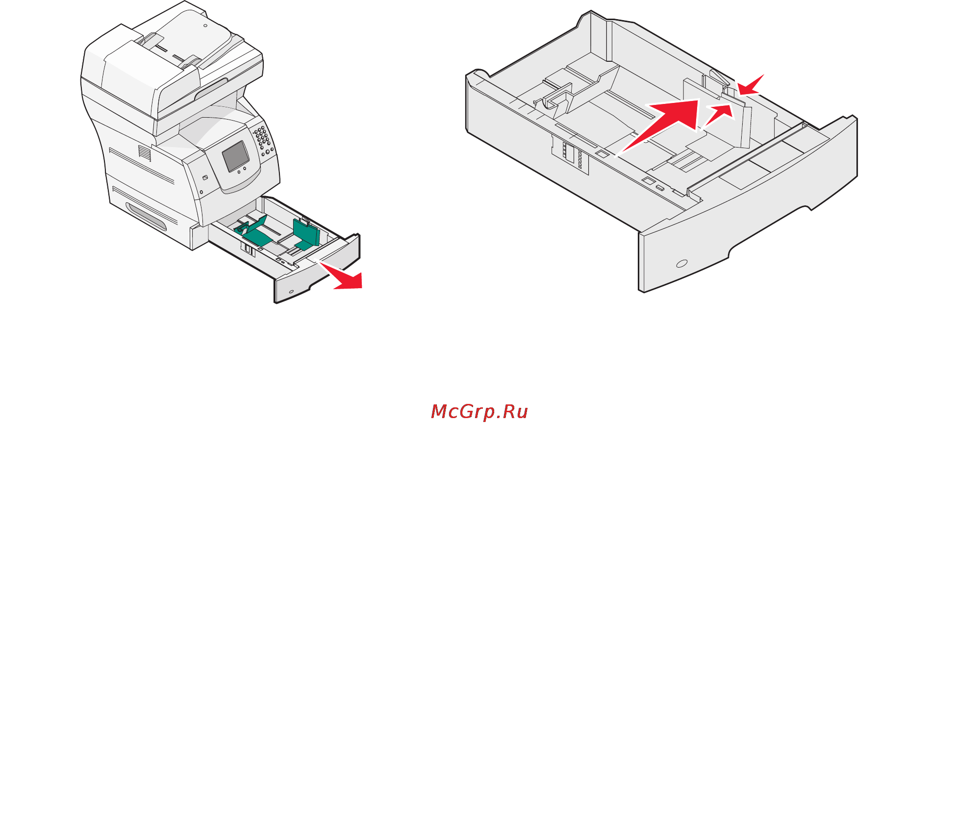 Lexmark X642e [86/202] Загрузка в стандартные лотки и дополнительные лотки