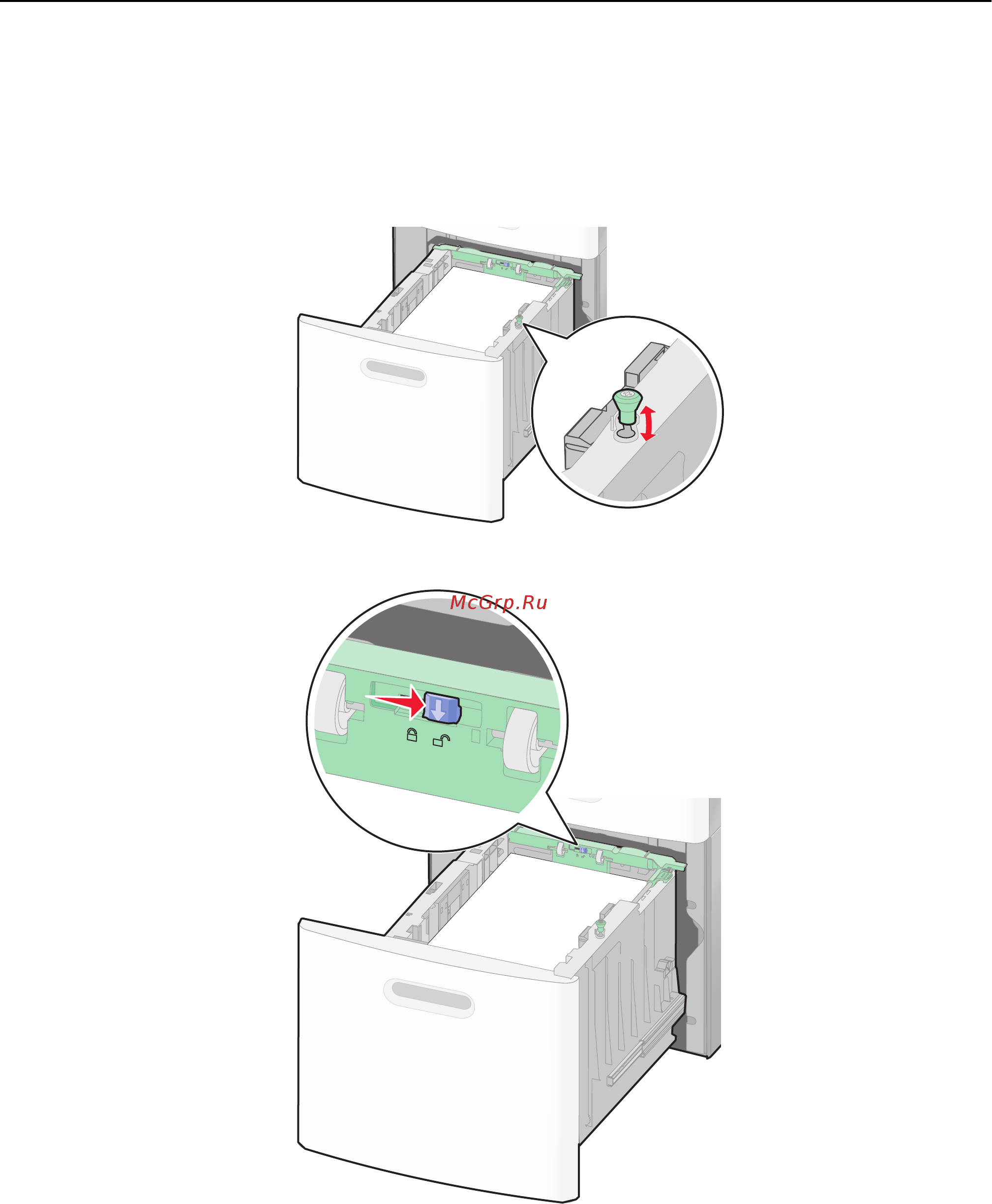 Lexmark X658de [74/336] Загрузка бумаги в лоток на 2000 листов