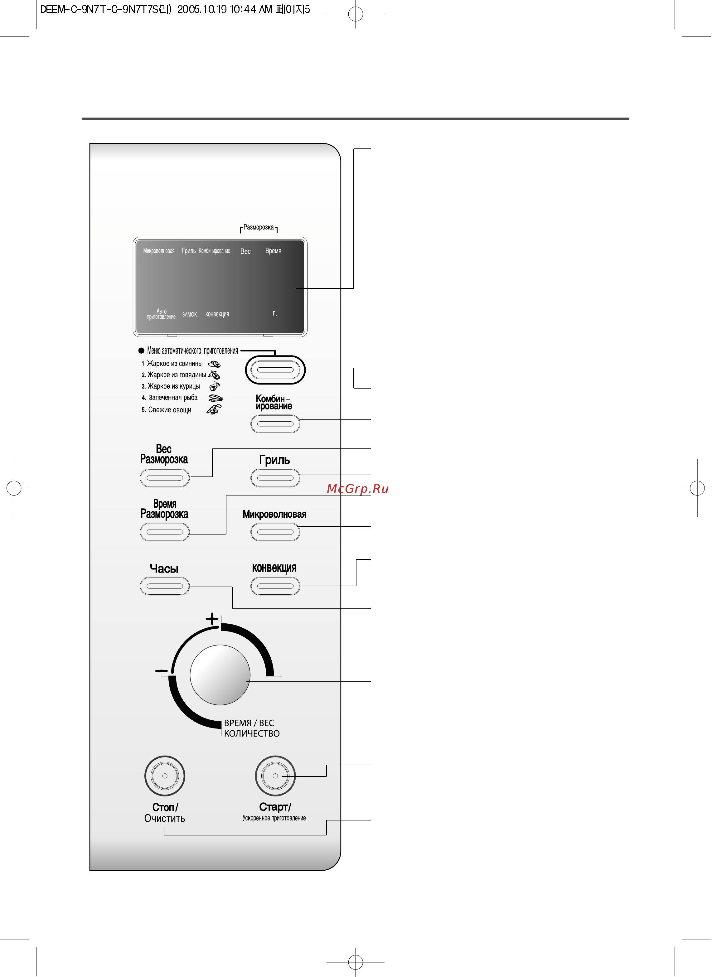 Daewoo Electronics KOC-9N7T [7/28] Дисплей