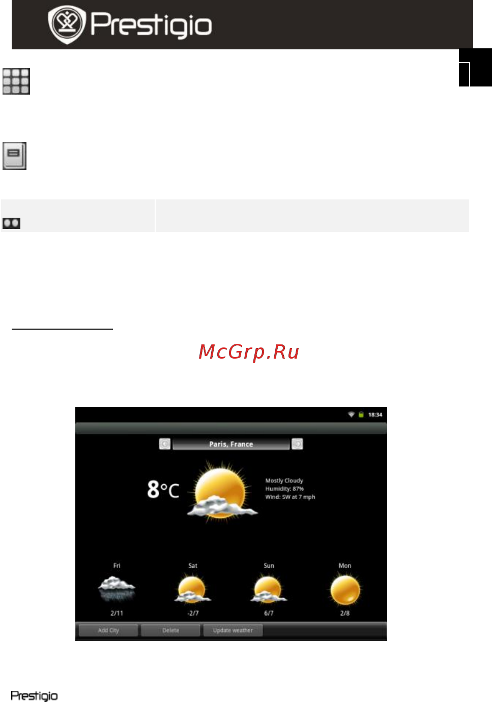 Prestigio MultiPad Black (PMP5080) Инструкция по эксплуатации онлайн [5/26] 238686
