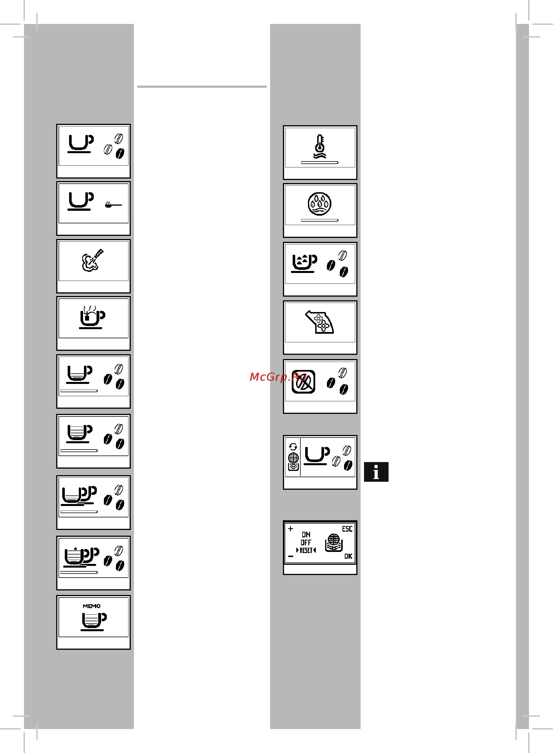 Philips Saeco RI9836/11 [44/96] Control panel display