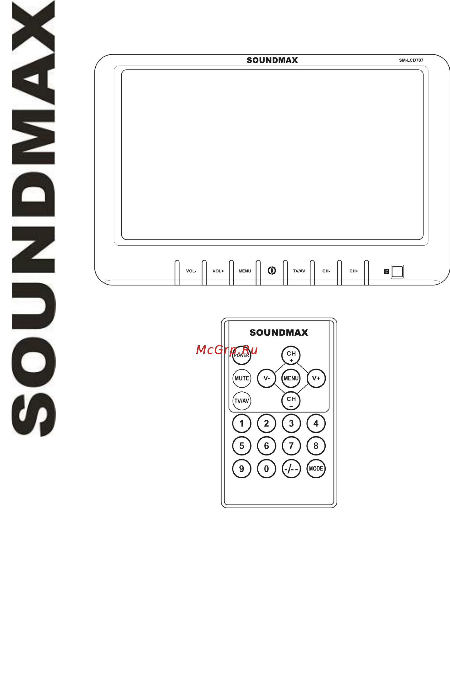 Soundmax SM-LCD707 Black Инструкция по эксплуатации онлайн