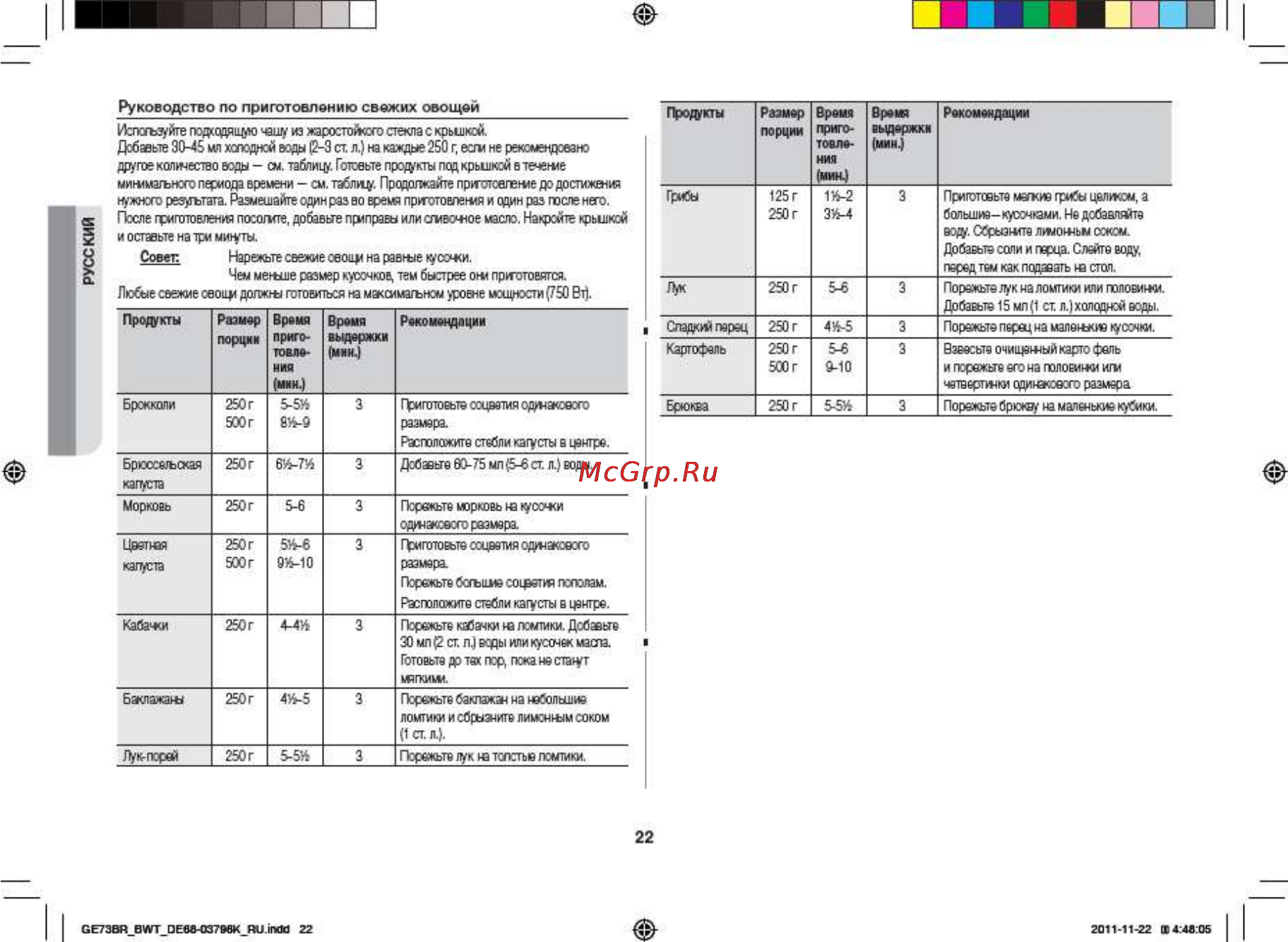 Samsung GE73BR [22/32] Любые свежие оеоии должна готовиться на макси магьдом уровне мощности 750 вт