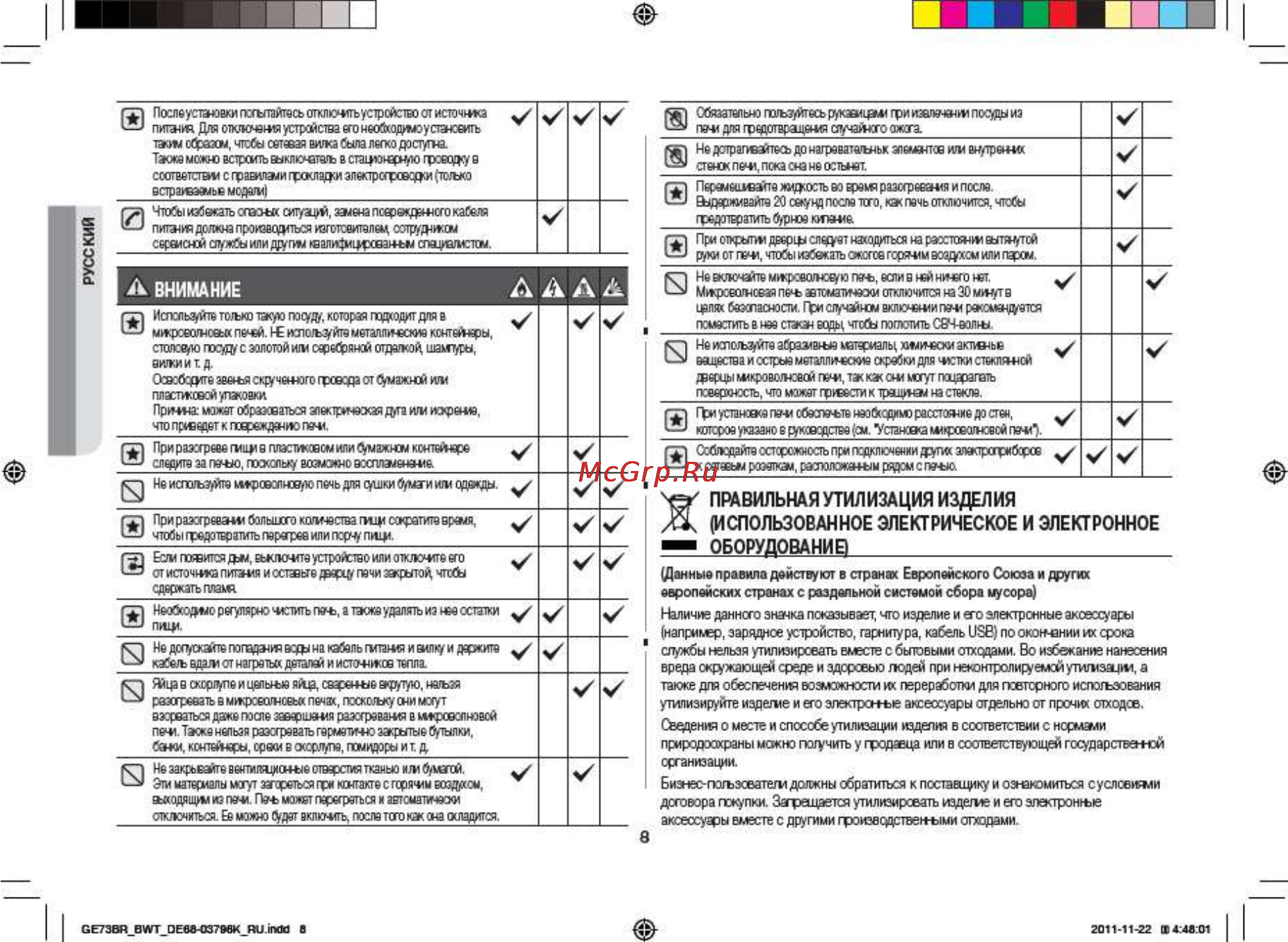 Samsung GE73BR [8/32] Правильная утилизация изделия