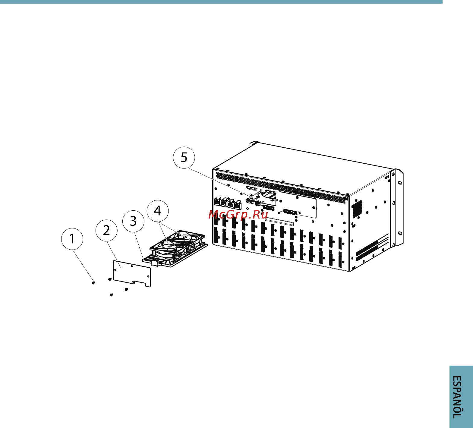 Axis Q7920 [71/90] Sustitución de la bandeja del ventilador