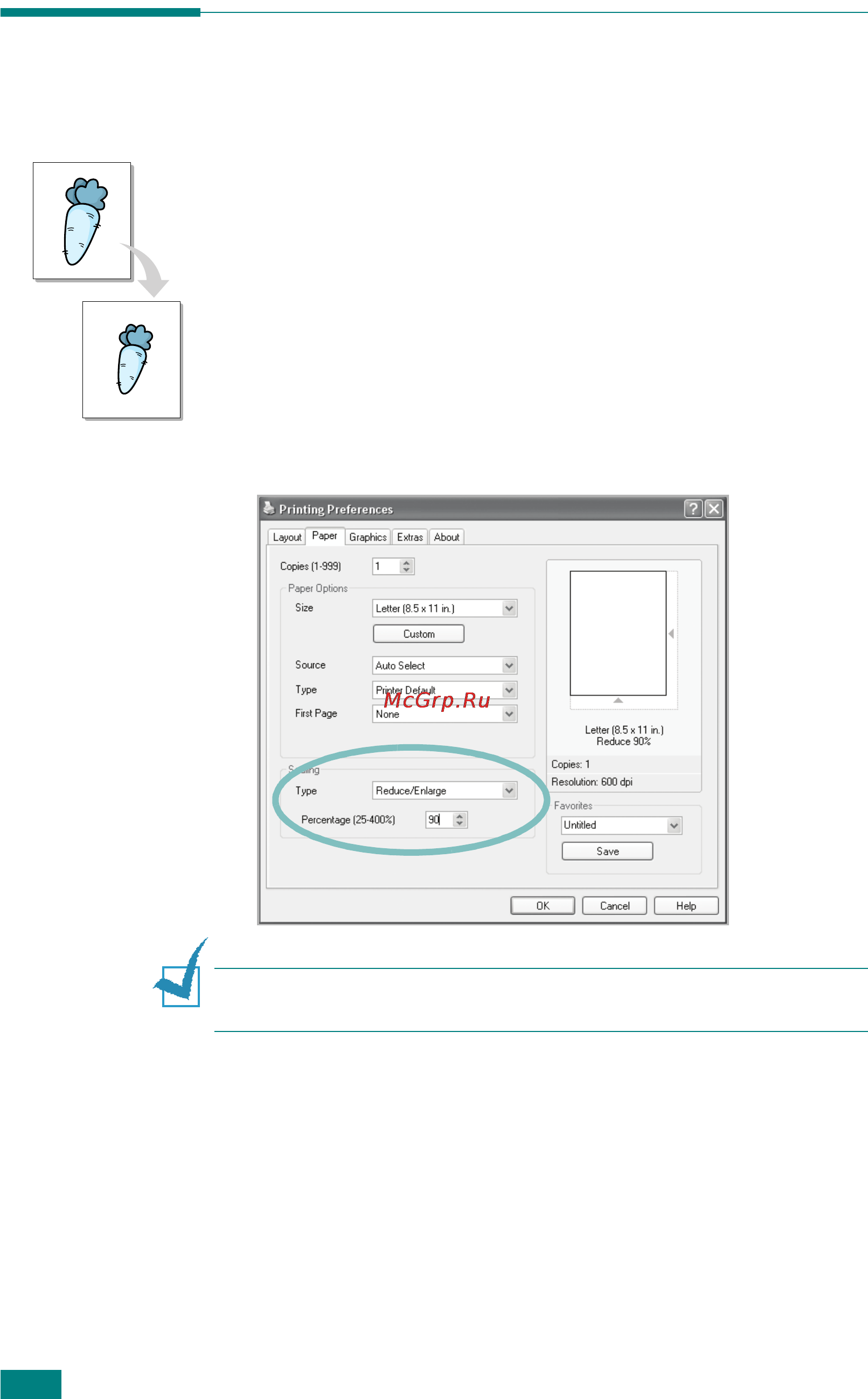 Ricoh Aficio BP20 [97/172] Printing a reduced or enlarged document