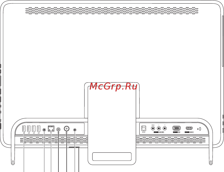 Dell Inspiron /2320-0695/ [37/89] Элементы задней части компьютера