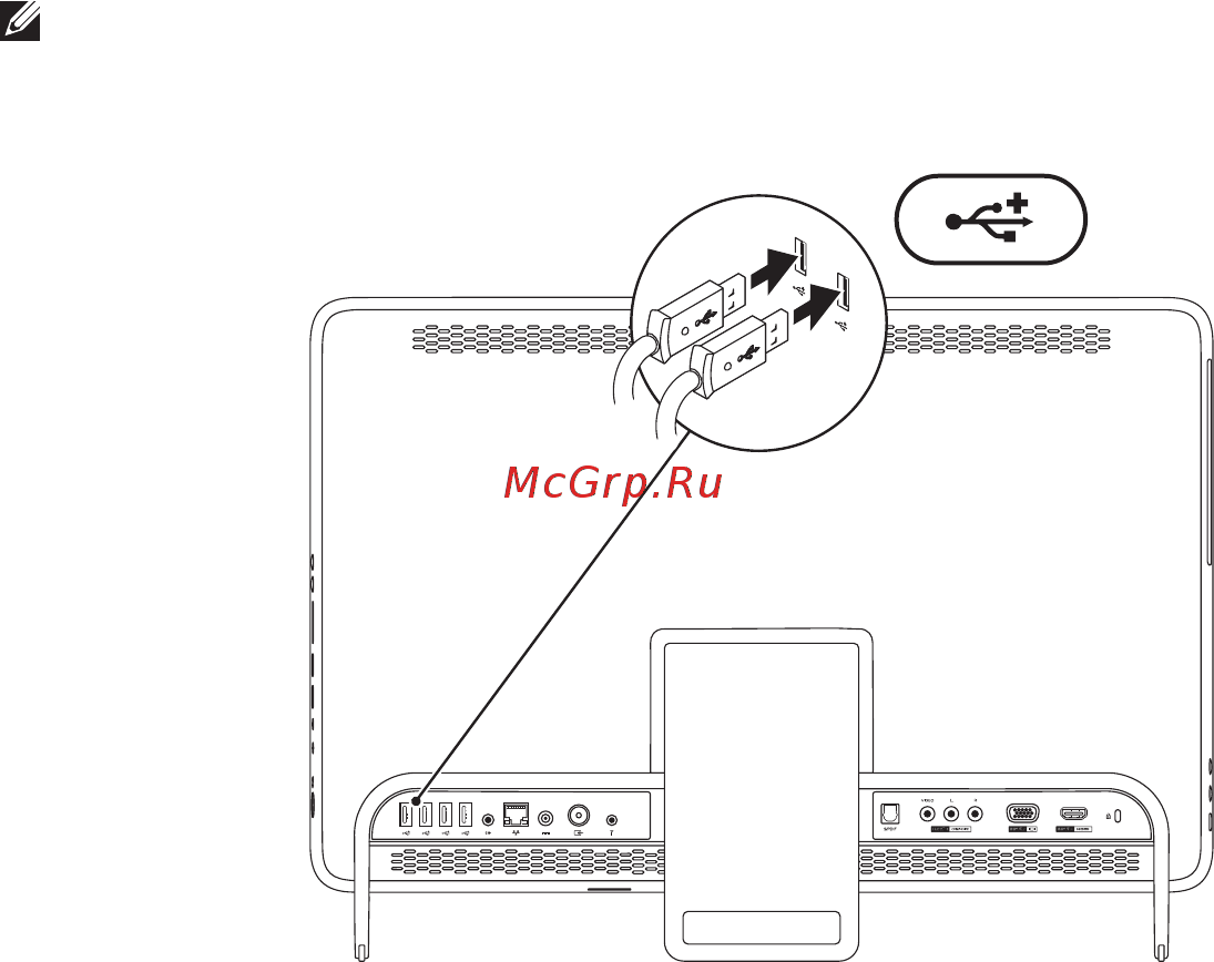 Dell 2320 /2320-0695/ [9/89] Подключение клавиатуры и мыши