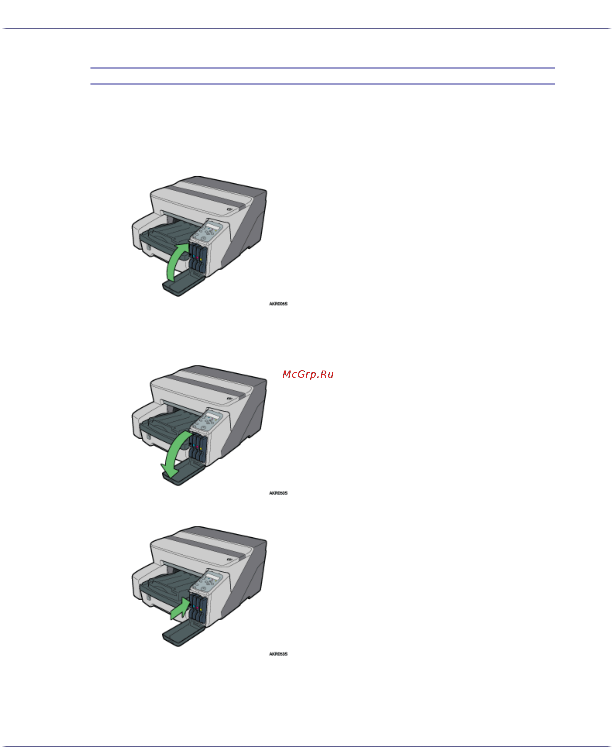 Ricoh Aficio GX3000 [111/250] Cover open print cartridge s not detected