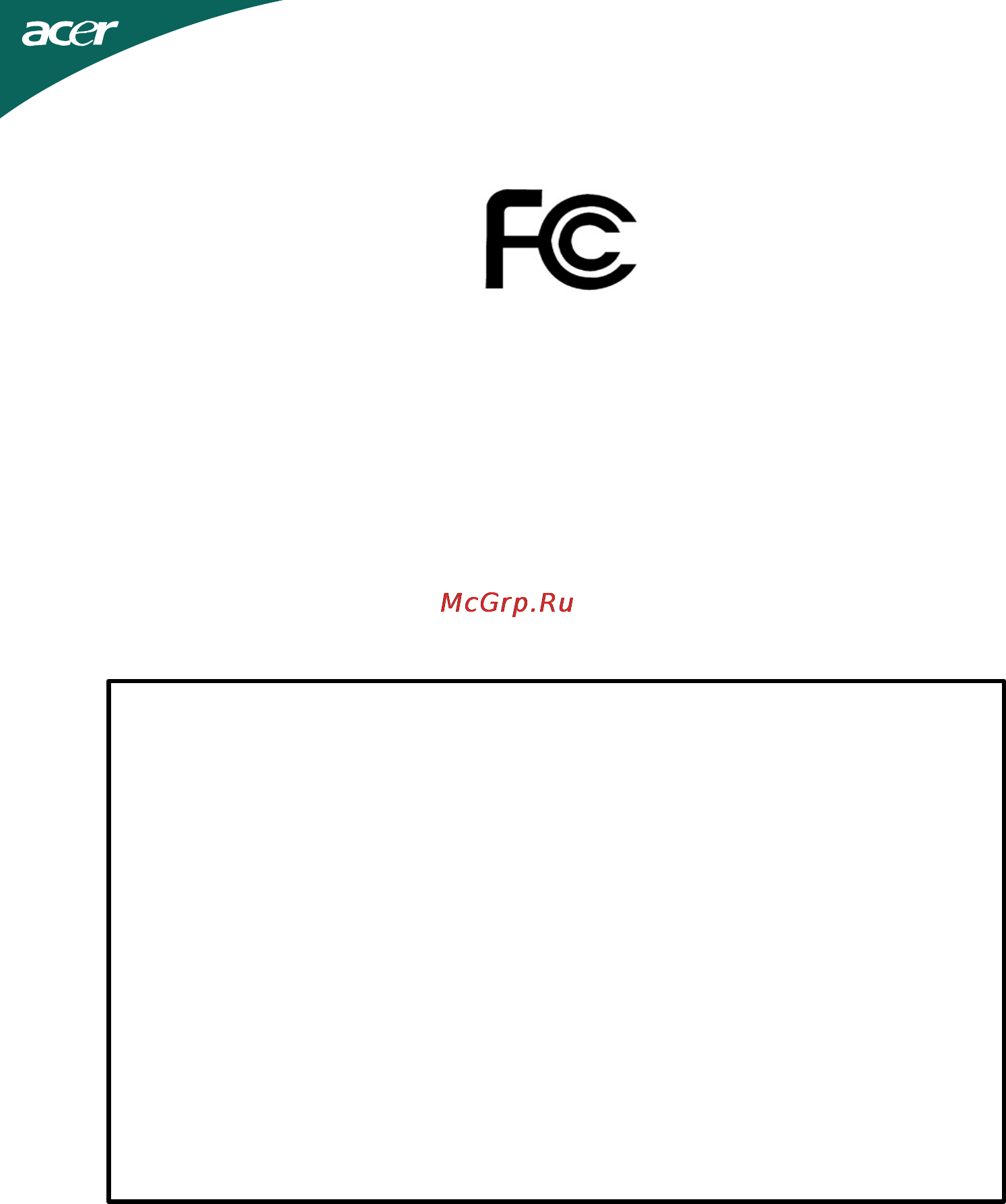 Acer HR274HBMii [25/25] Federal communications commission declaration of conformity