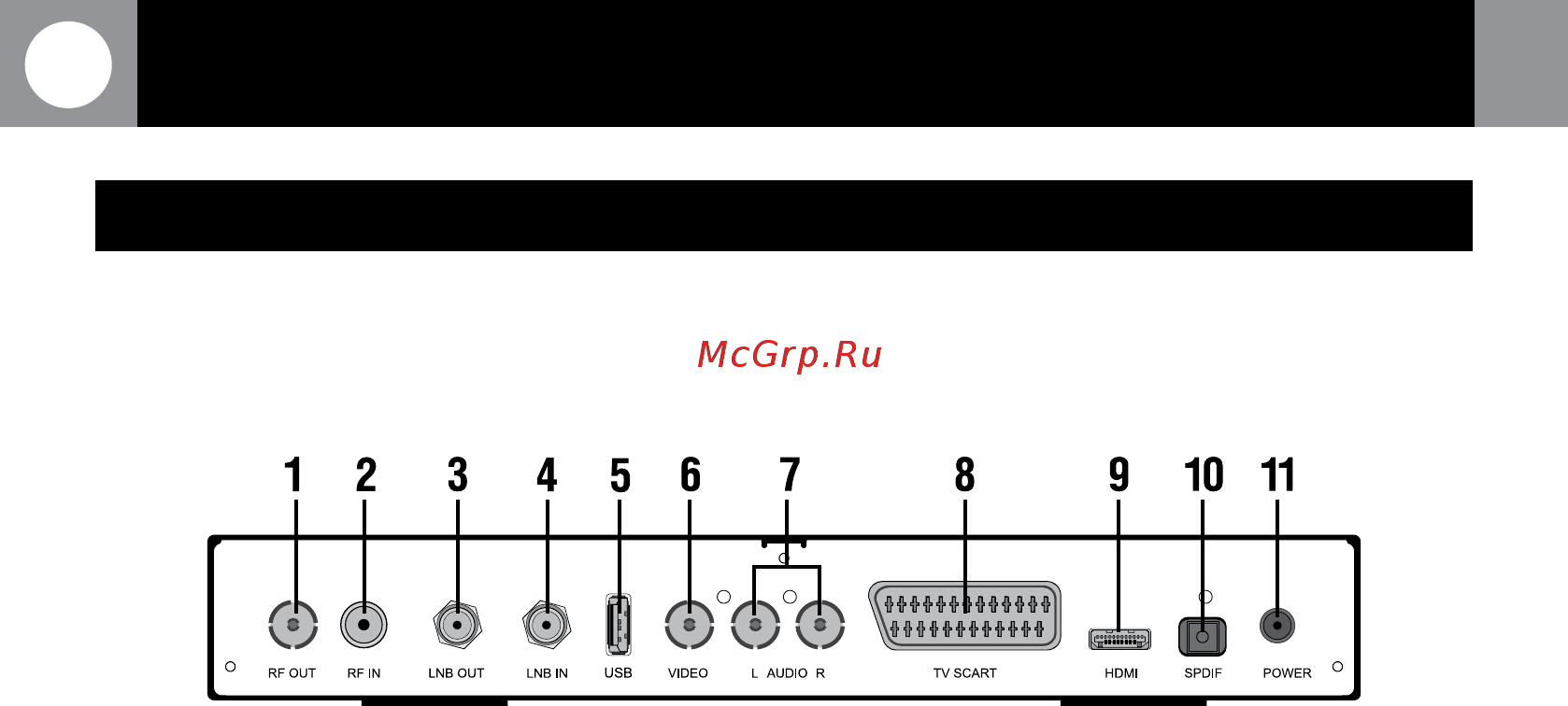 Триколор HDMI GS8302 [8/40] Задняя панель приемника