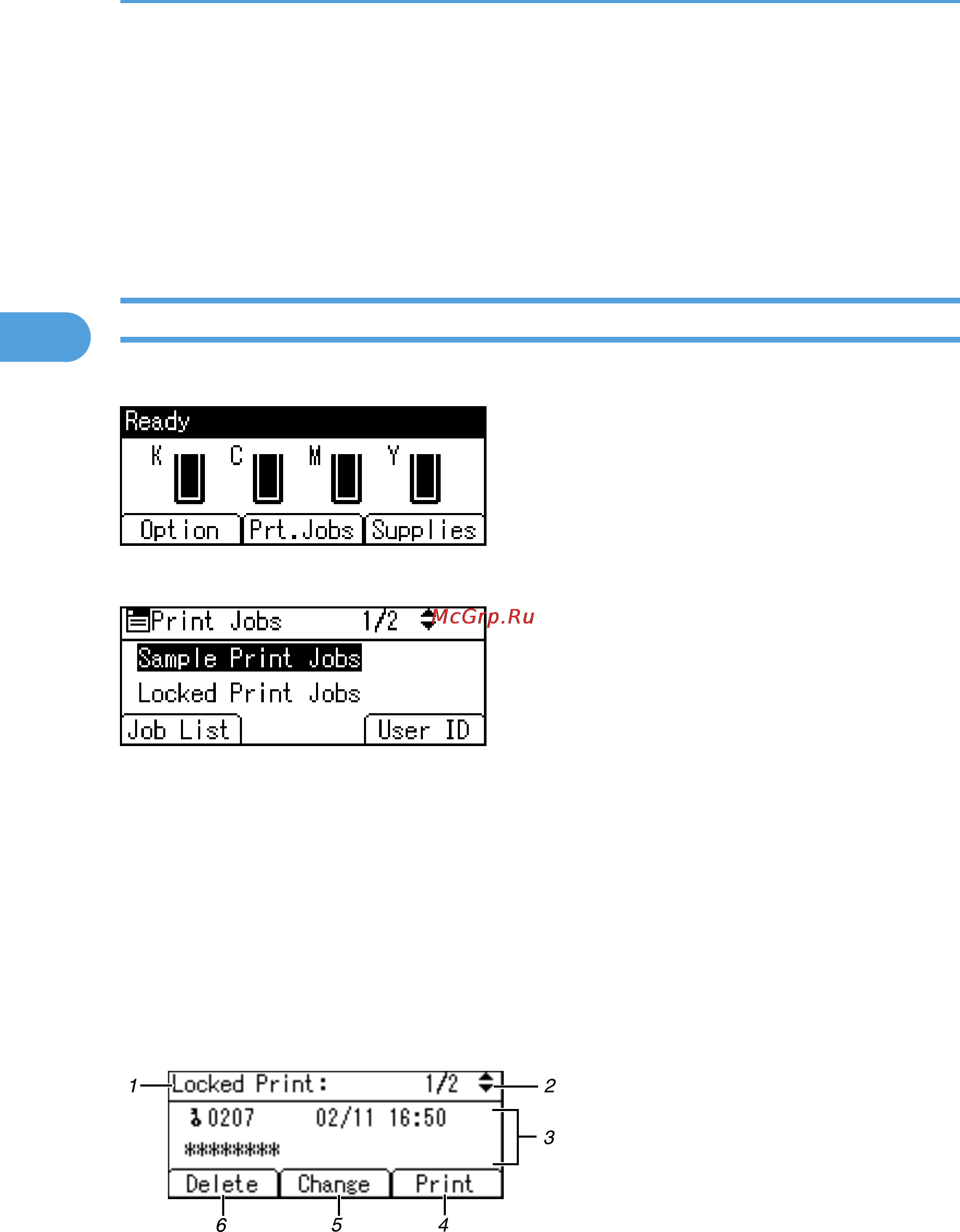 Ricoh Aficio SP C811DN [102/384] Print job screen