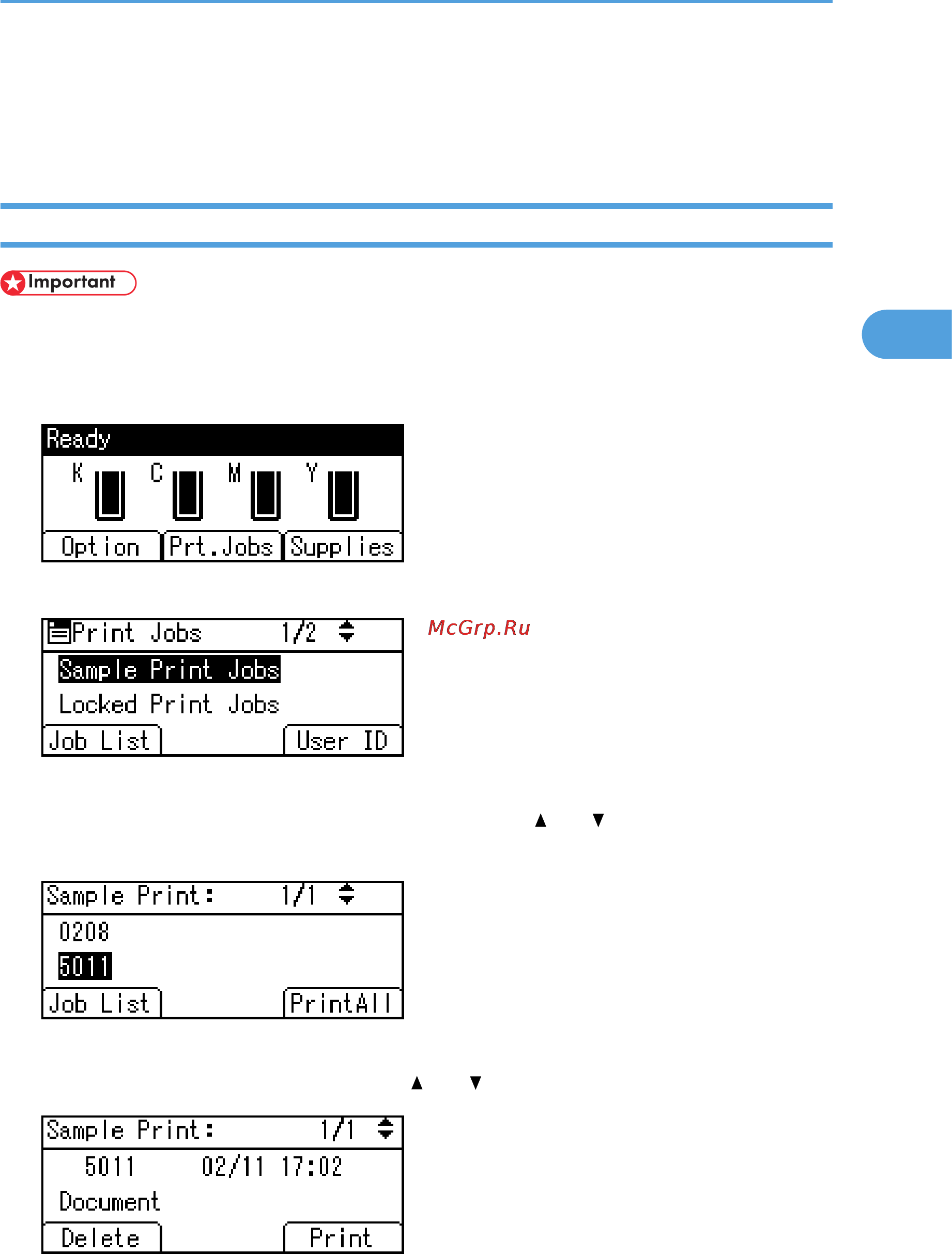 Ricoh Aficio SP C811DN [119/384] Printing the selected print job