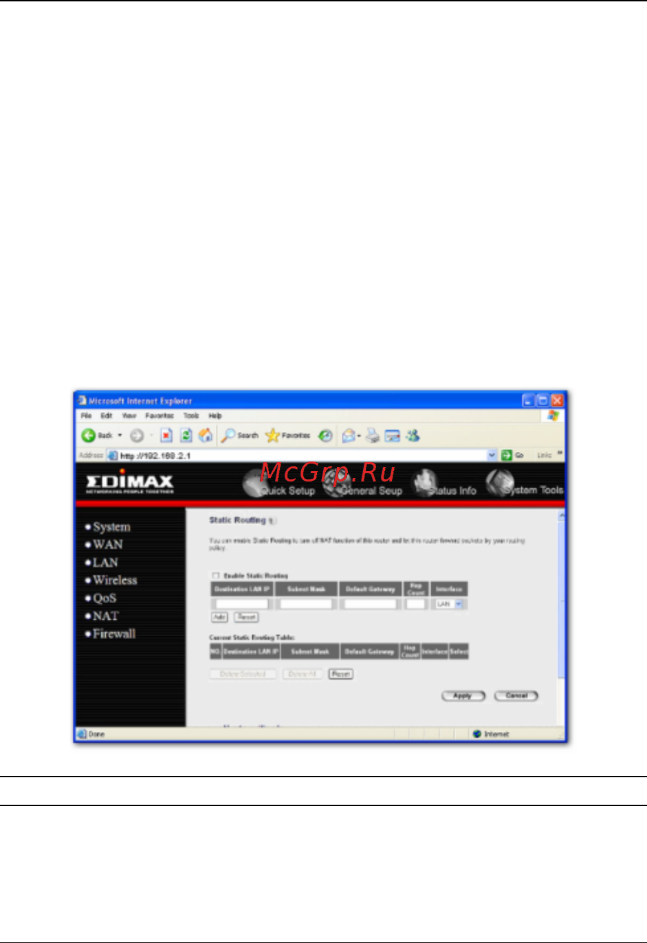 Edimax BR-6204Wg [67/91] Статическая маршрутизаци