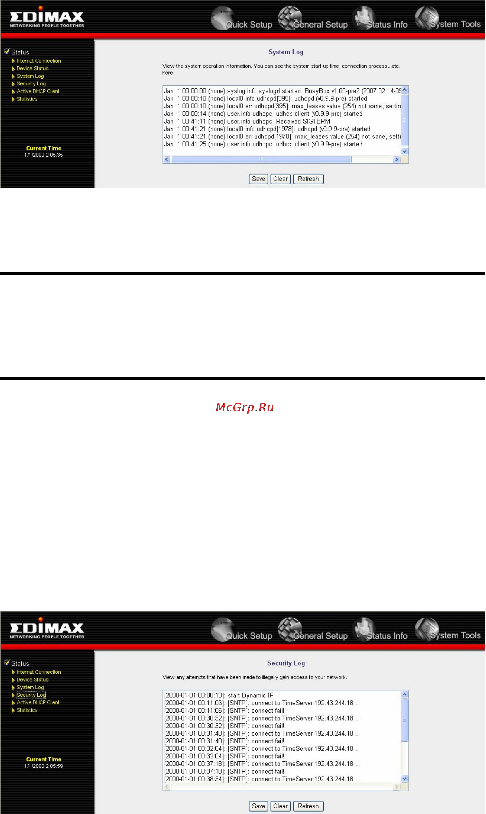Edimax BR-6504n [116/131] 4 5 log безопасности