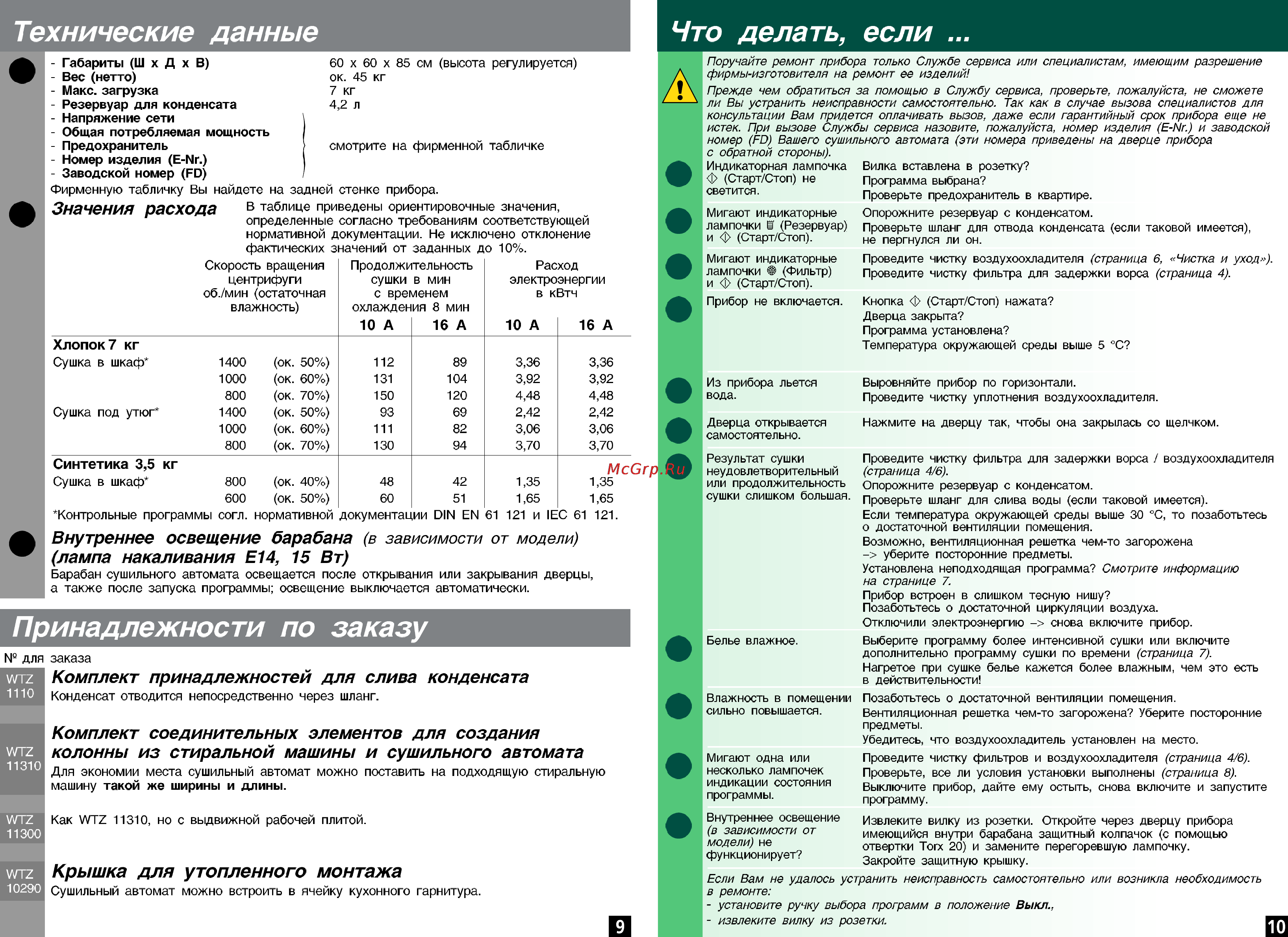Bosch WTE 86302 BY Инструкция по эксплуатации онлайн [7/8] 59179