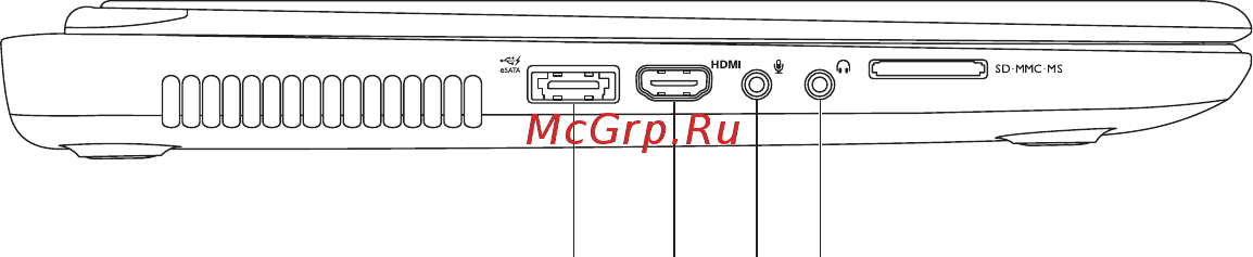 Dell Inspiron N7110  /7110-8264/ [26/118] Элементы на левой стороне компьютера