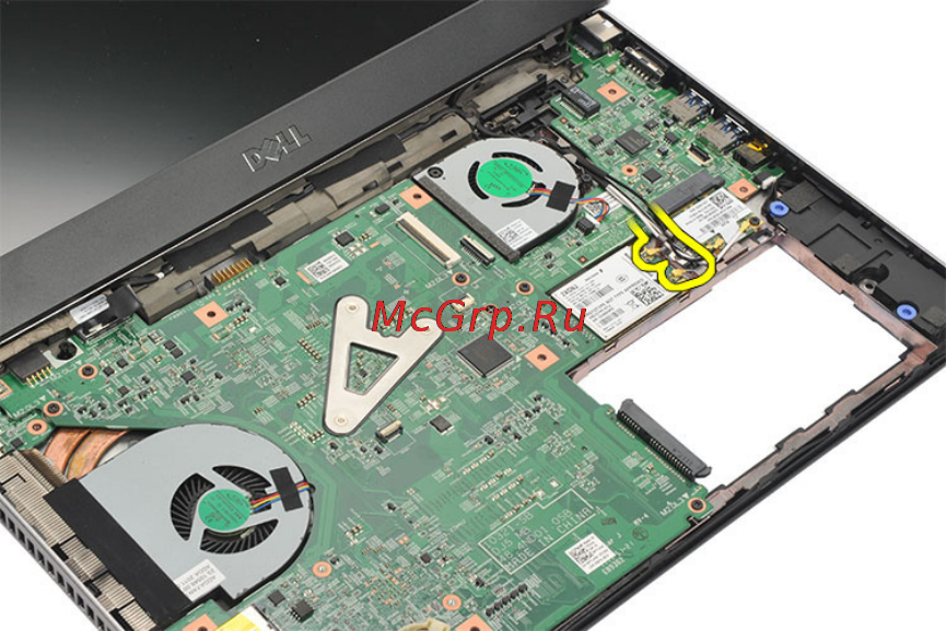 Dell Vostro v131 i5 2430M Red [33/98] Извлечение платы беспроводной глобальной сети wwan