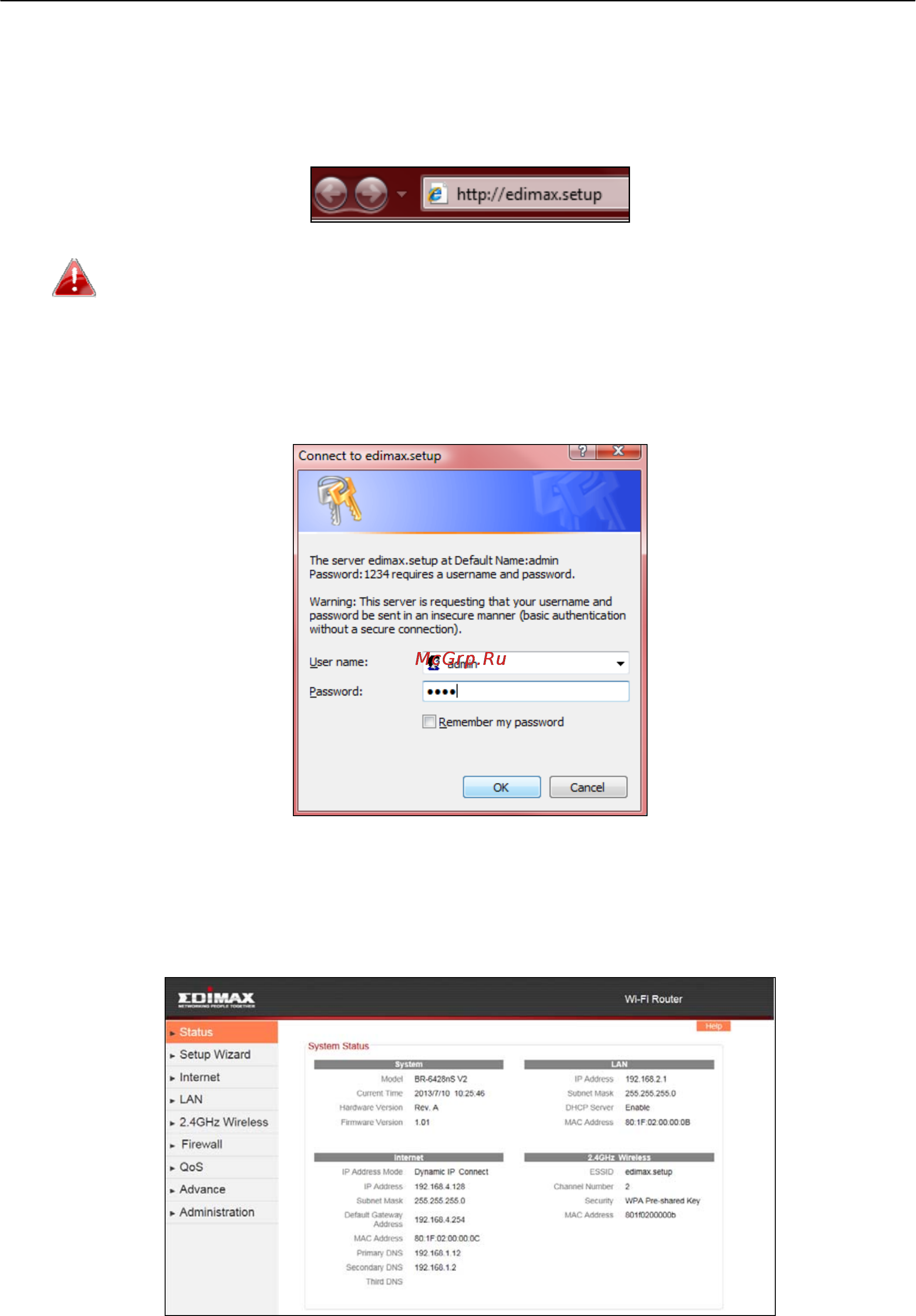 Edimax BR-6428nS V2 [6/16] Веб интерфейс конфигурации