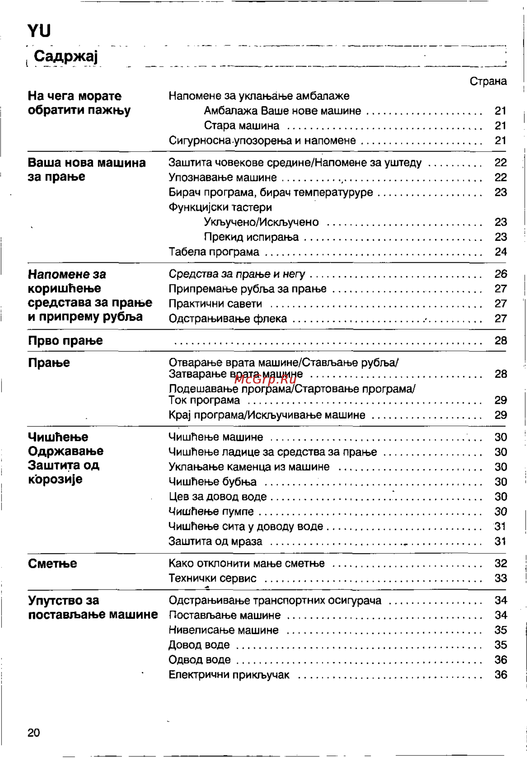 Bosch WFB 1002 [18/73] Садржа