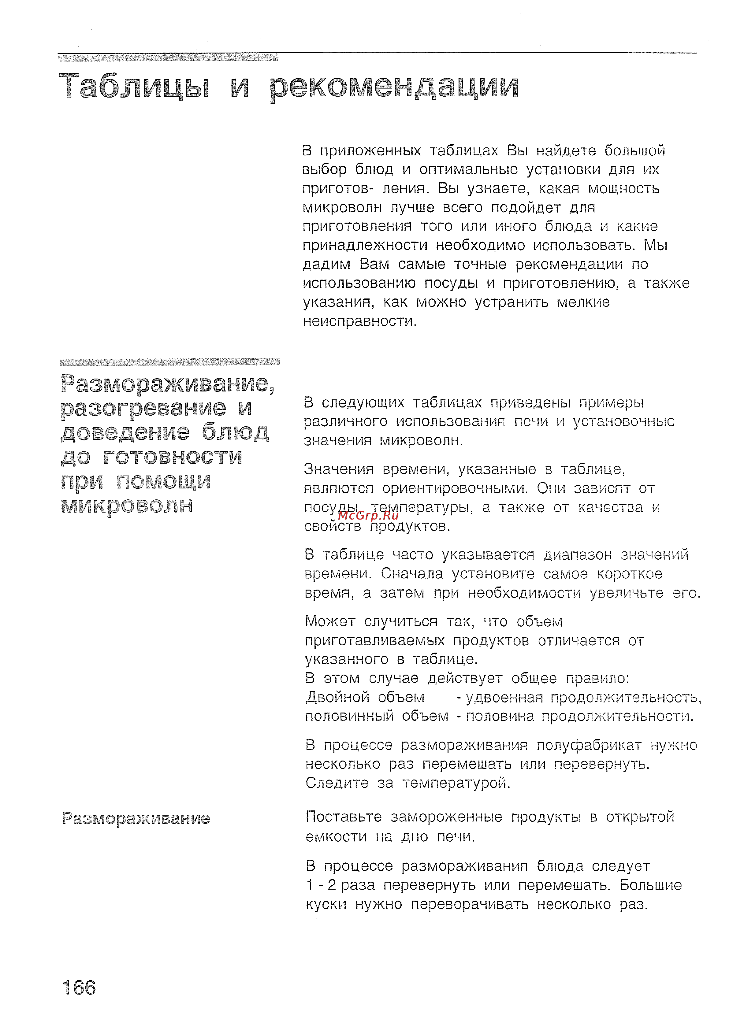 Bosch HMT 85G650 [36/50] Таблицы и рекомендации