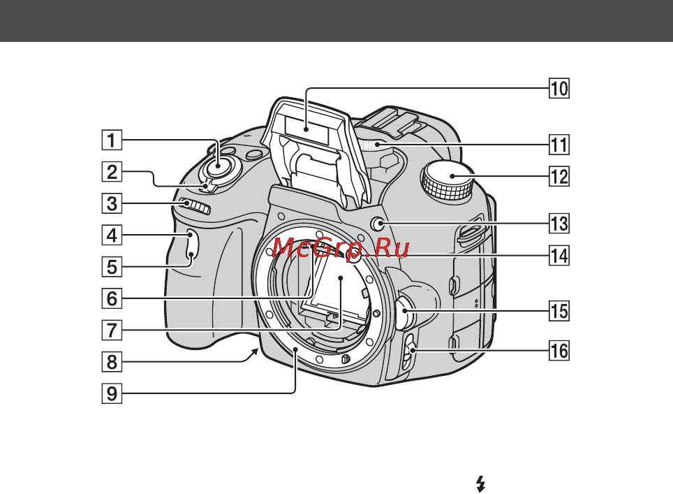 Sony SLT-A65K+1855 [114/198] Елементи фотоапарата