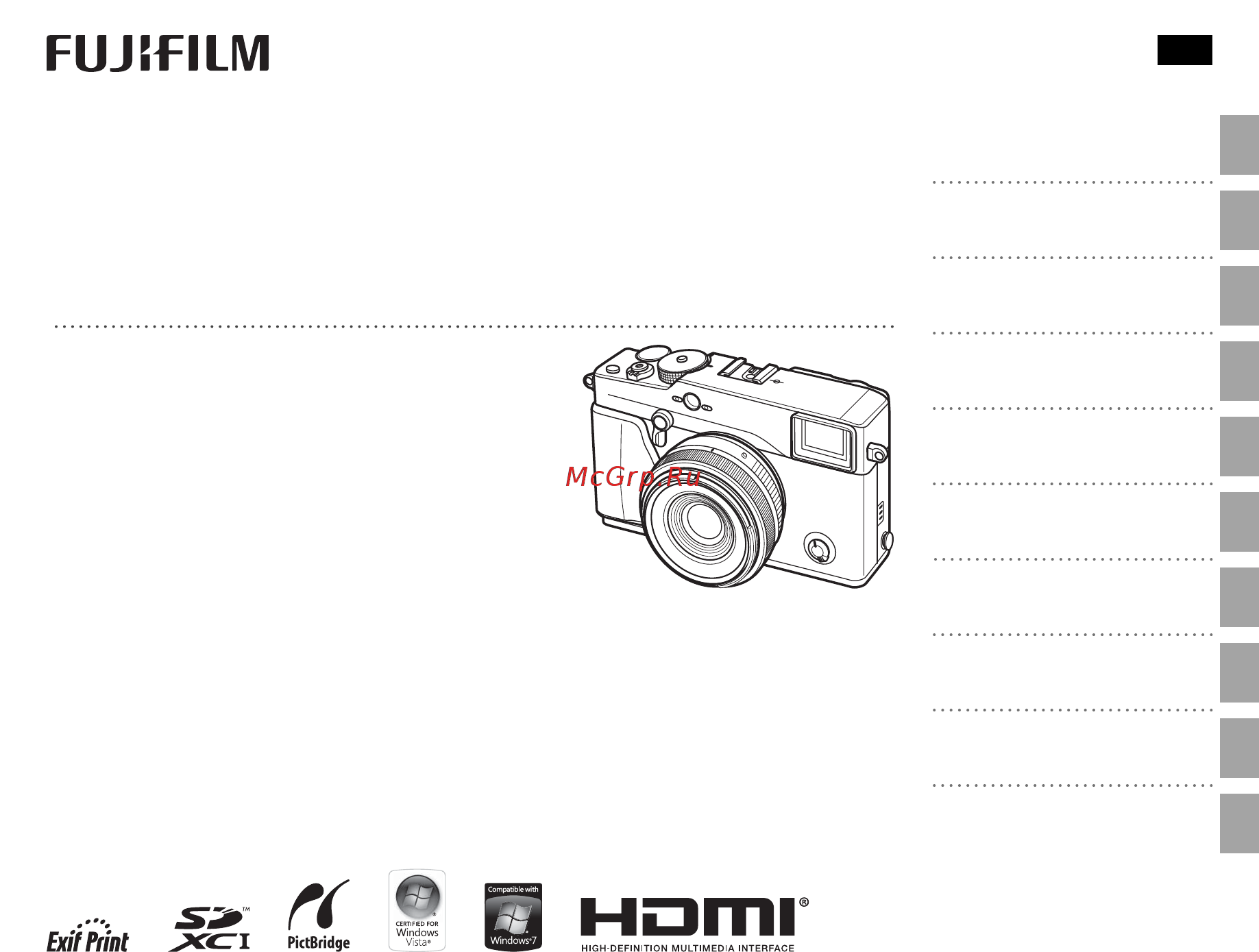 Fujifilm X-Pro 1 Body Инструкция по эксплуатации онлайн