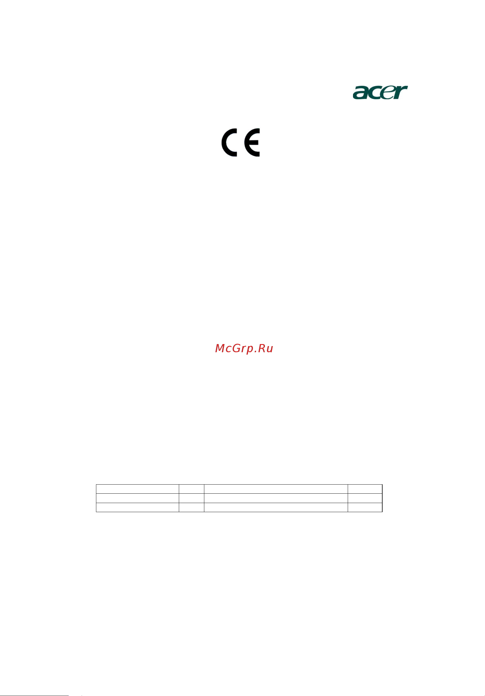 Acer X1261P [52/54] Declaration of conformity