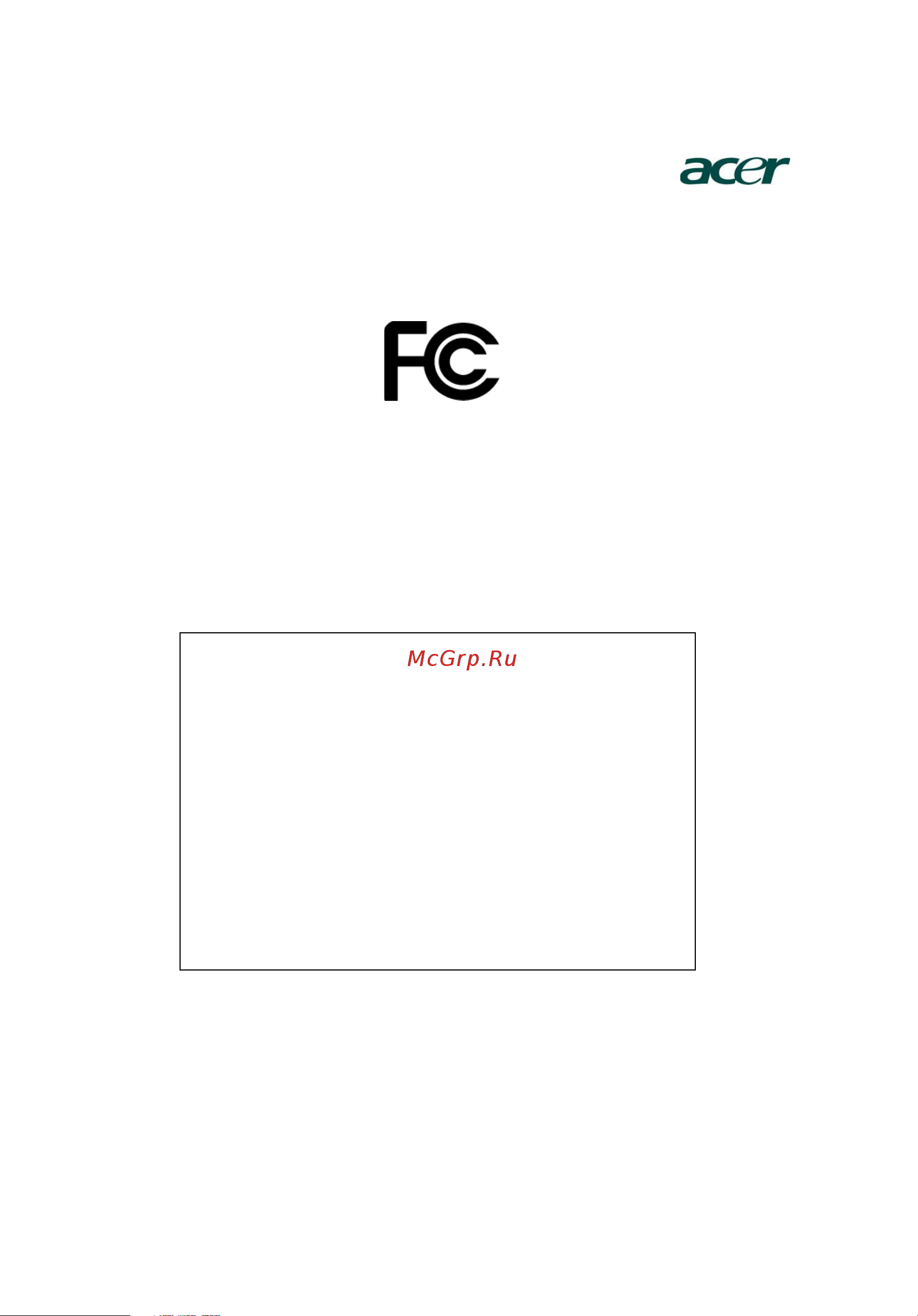 Acer X1261P [54/54] Federal communications commission declaration of conformity