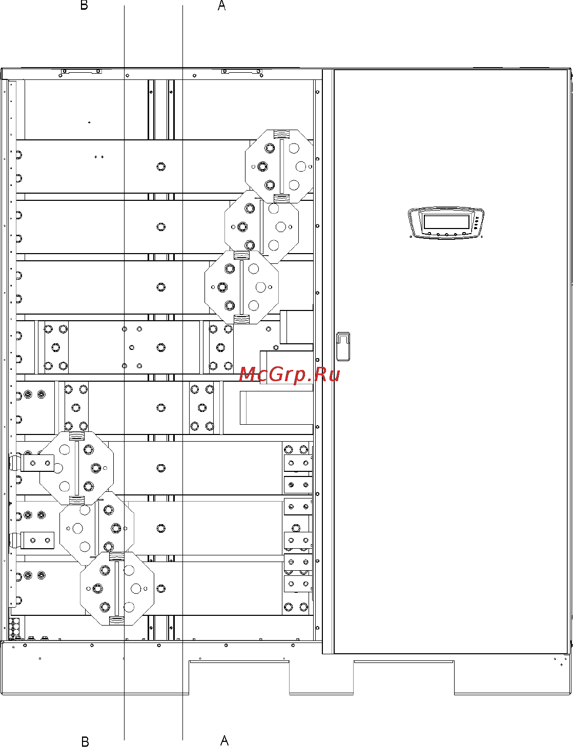 Eaton Powerware 9395 675-1100 кВА [63/173] Рис 4 18 расположение клемм питания секции isbm ибп раздельный аккумулятор